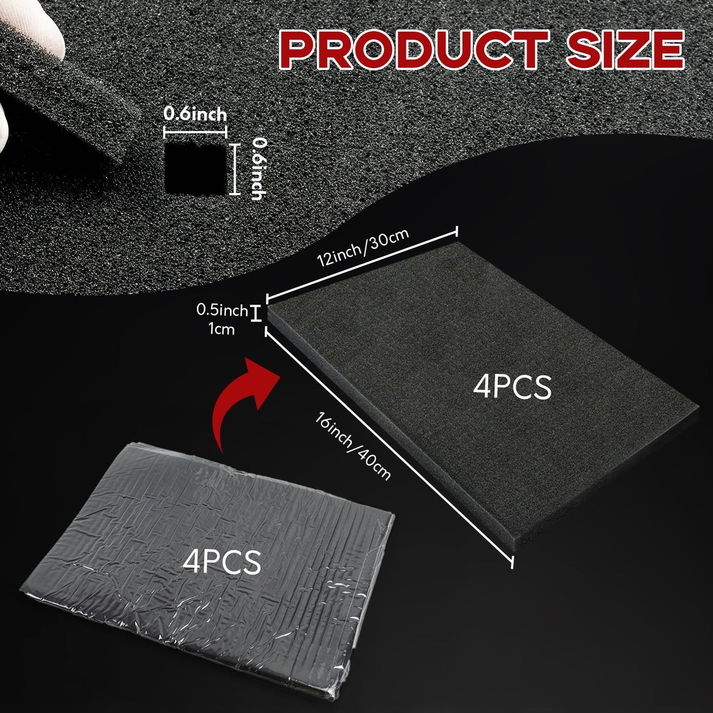 4 Pack Pick and Pluck Foam Sheets 16x12x0.5 Inch, Pre-Cut Grid Foam for Case Liner, Drawer Liner, Padding and Storage Protection