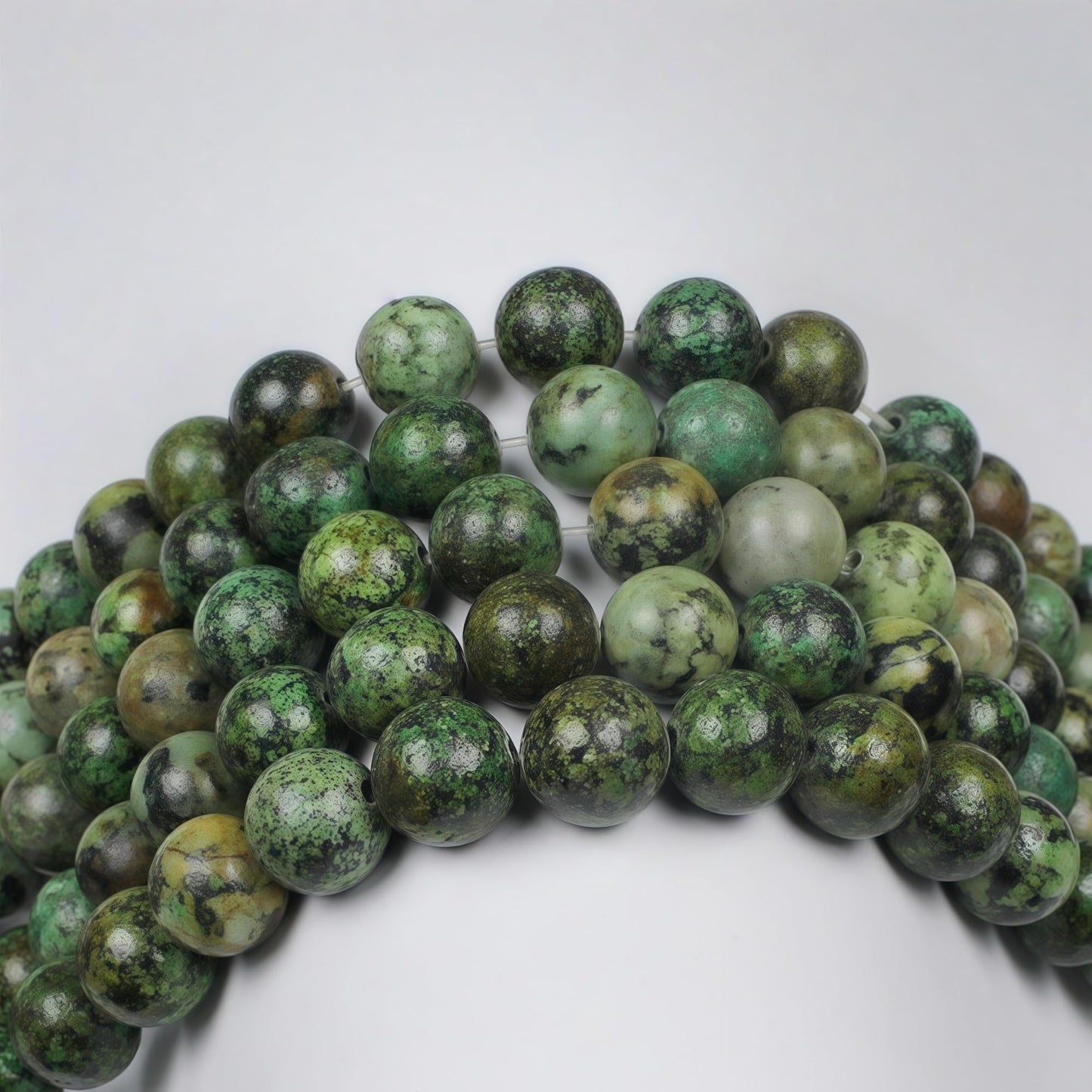 MJDCB Natural African Turquoise Beads Round Loose Stone Beads for Jewelry Making DIY Bracelet Necklace Accessory 15" (10mm)