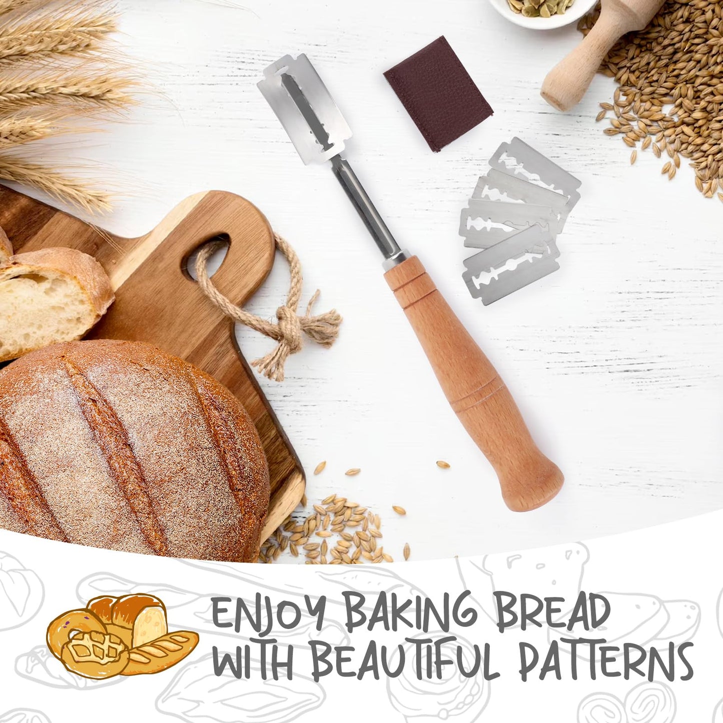 DOYOLLA Bread Proofing Baskets Set of 2, 10 inch Oval & 8.5 inch Round Dough Proofing Bowls w/Liners Perfect for Sourdough Bread Baking, Bakers Baking, Gifts for Bakers, Bread Making Kit