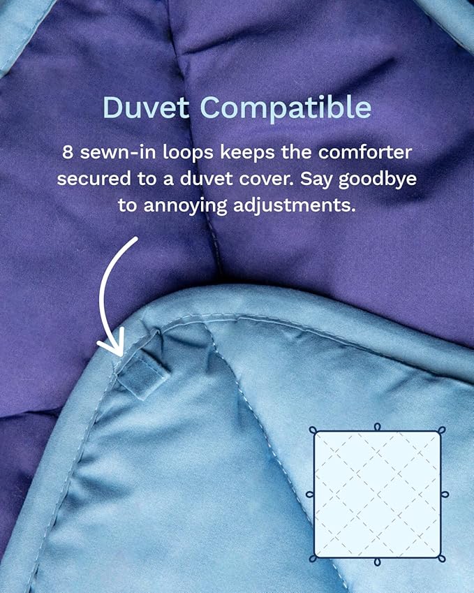 ViscoSoft Microfiber All Seasons Down Alternative Quilted Comforter - Cooling Breathable Premium Soft Reversible Microfiber Duvet Blanket, Light Blue/Dark Blue, Full