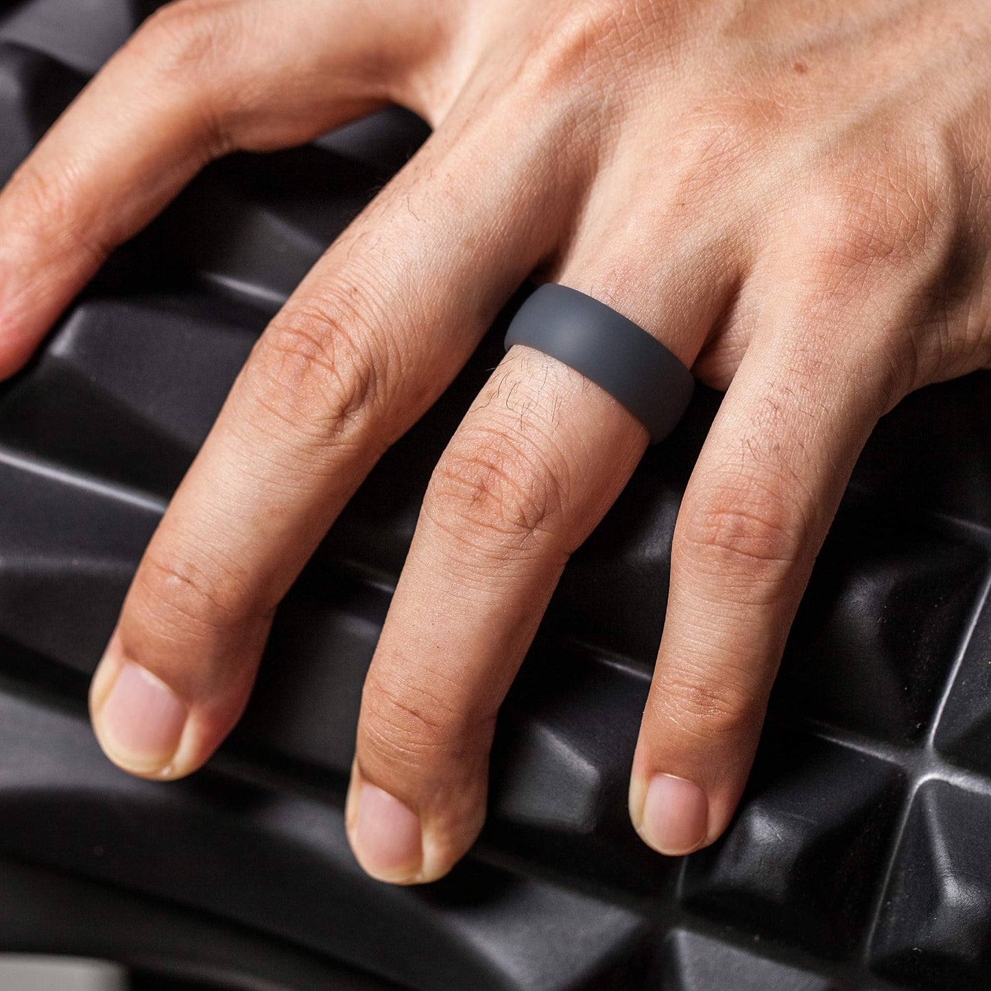 ThunderFit Men's Patterned Silicone Rings, 8mm Wide 2.2mm Thick Rubber Bands,Variety Multipack 1,4,7