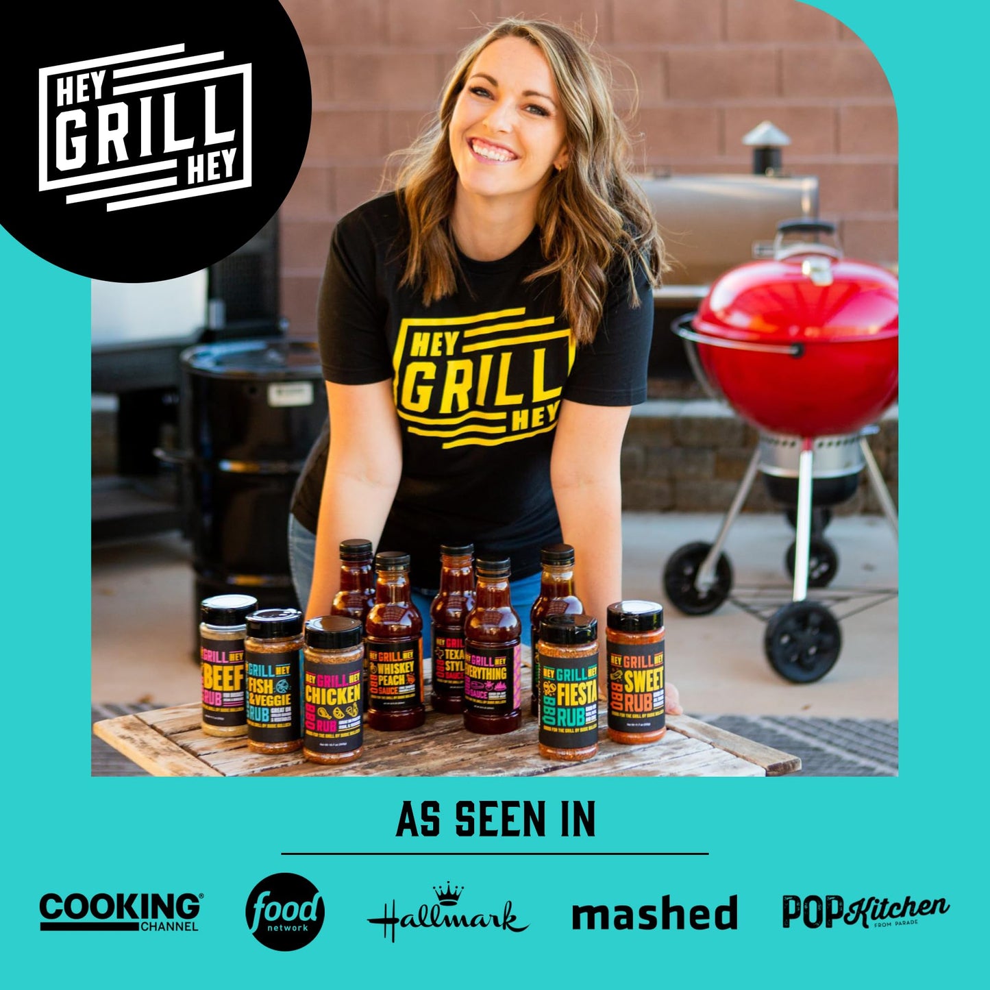 Hey Grill Hey | BBQ Seasoning and Barbeque Sauce Gift Set | Seasoning Set | Beef Rub, Sweet Rub, Everything Barbecue Sauce | Backyard BBQ Hero Trio