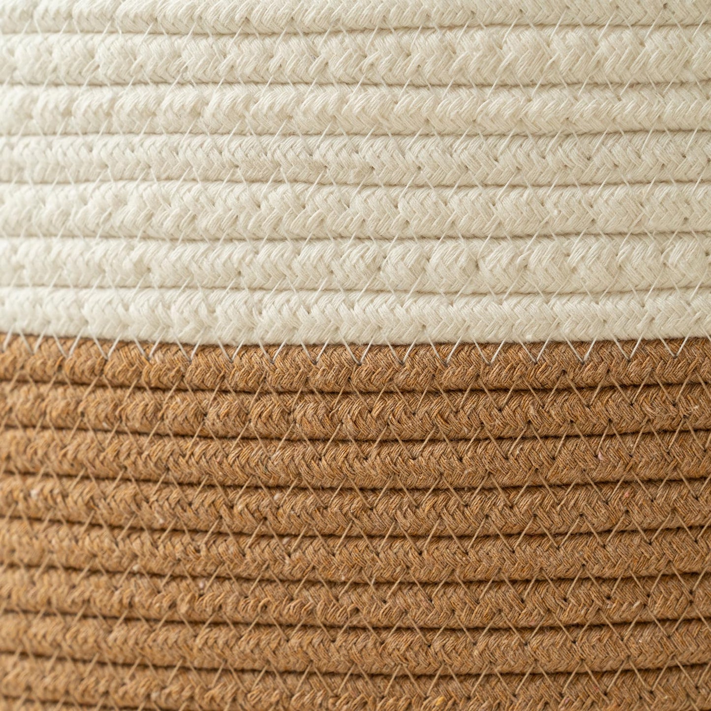 MANYOND Blanket Basket 58L, Woven Laundry Hamper Tall Laundry Basket with Boho Wooden Tassels, Large Cotton Rope Storage Basket for Blankets Pillows Toys, Living Room Nursery Bedroom Decor