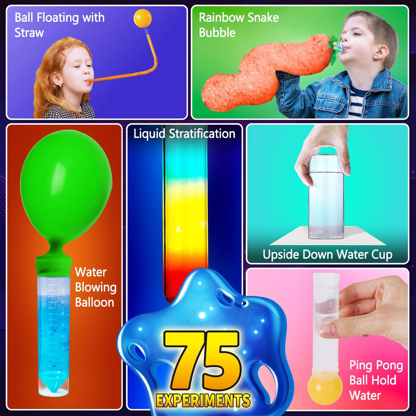 JOPSHEEN 75 Experiments Science Kit for Kids, Chemistry Set, S.T.E.M Educational Birthday Christmas Toys Gifts Idea for Boys and Girls