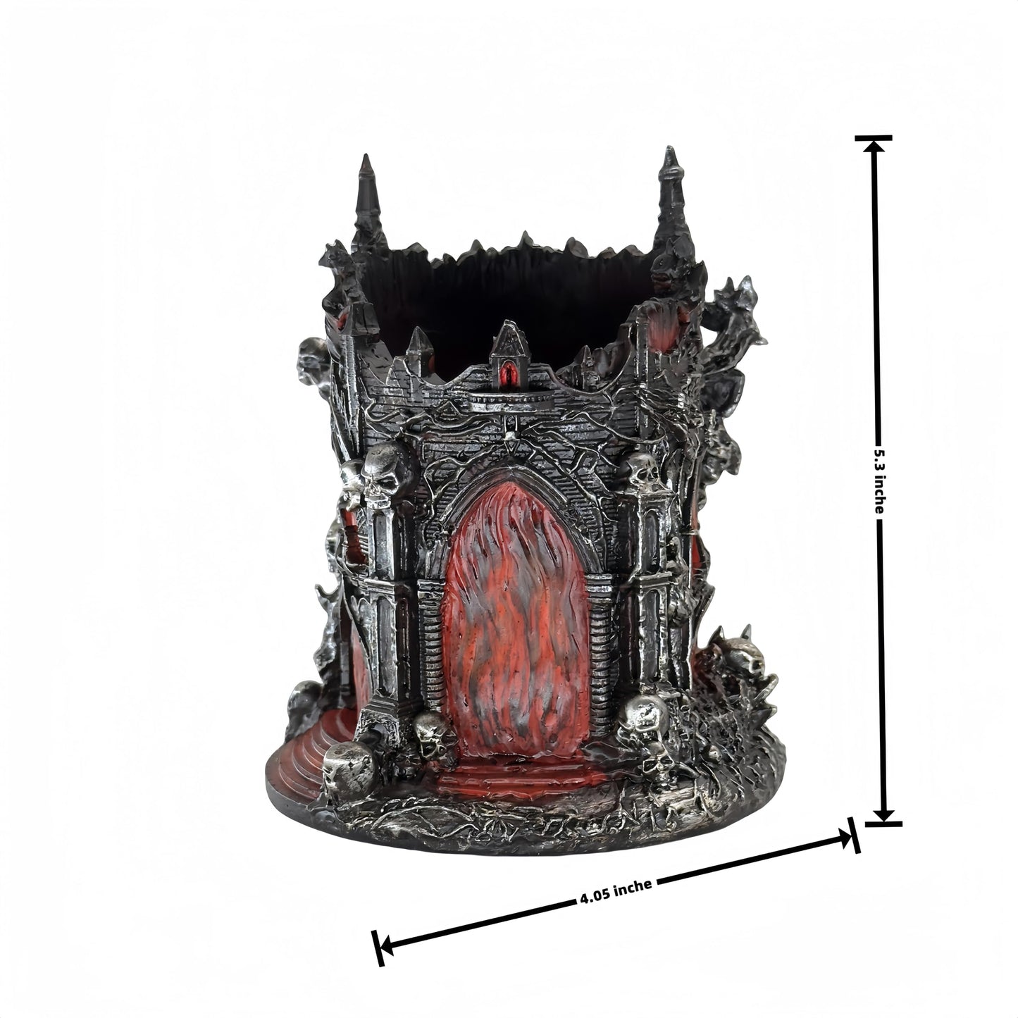 LOOYAR Dante's Inferno Resin Castle Pen Holder and Aquarium Décor - Medieval-Themed Desk Ornament