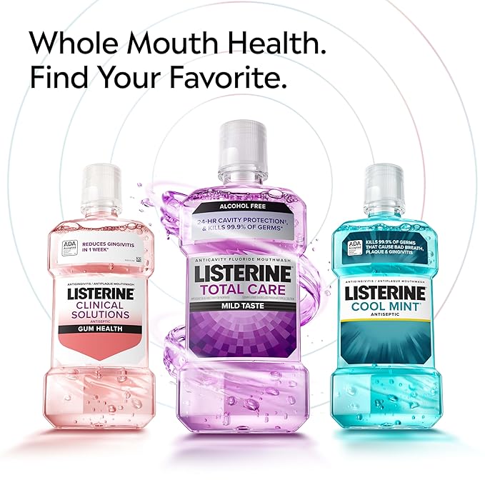 Listerine Freshburst Antiseptic Mouthwash for Bad Breath, Kills 99% of Germs That Cause Bad Breath & Fight Plaque & Gingivitis, ADA Accepted Mouthwash, Spearmint, 1 L