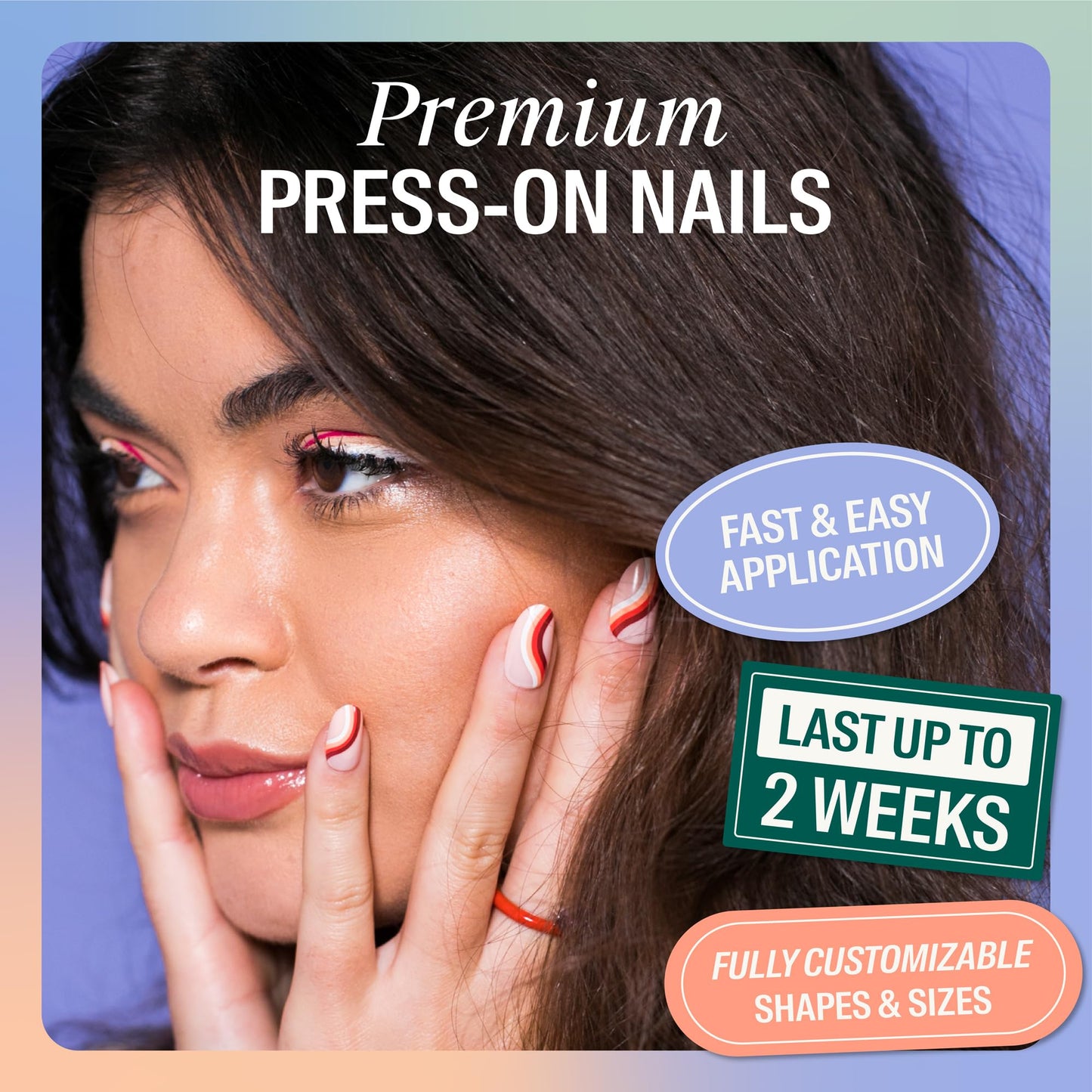 Chillhouse - Chill Tips, Press on Nails Kit - Discoteca (Oval) - 30 Nail Shapes & Sizes - Up to 2 Weeks of Wear - Customizable Fit - Reusable - Latina Founded & Women Owned - Beauty & Self Care
