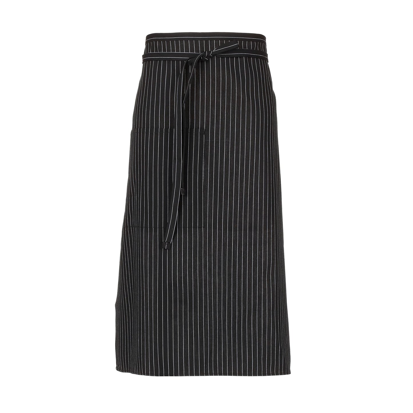 Chef Works Unisex Bistro Chef Apron, Black/White Pinstripe, One Size