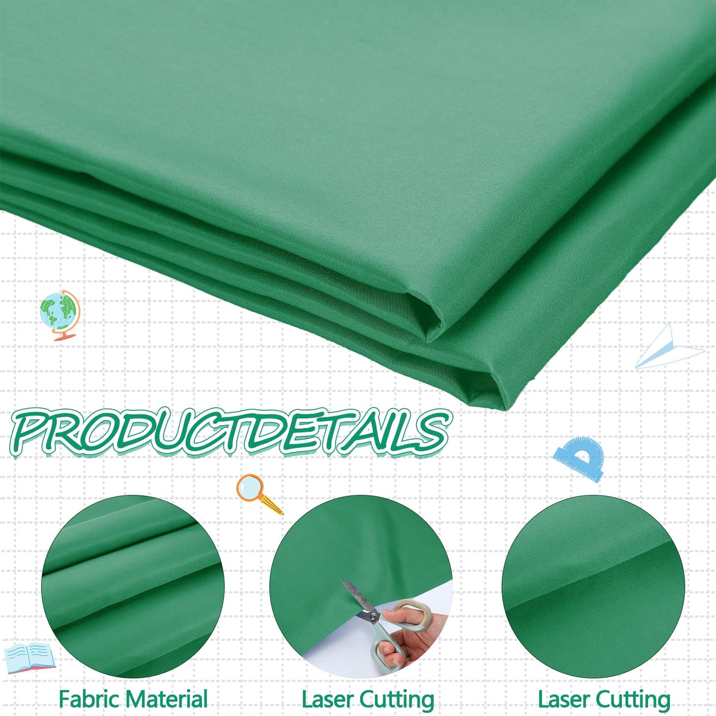 Mindsoft Bulletin Board Fabric 48 '' x 107 '' Class Fabric for Classroom Bulletin Board Pillows School Office Arts Curtains Crafts Wall Decor(Bright Green)