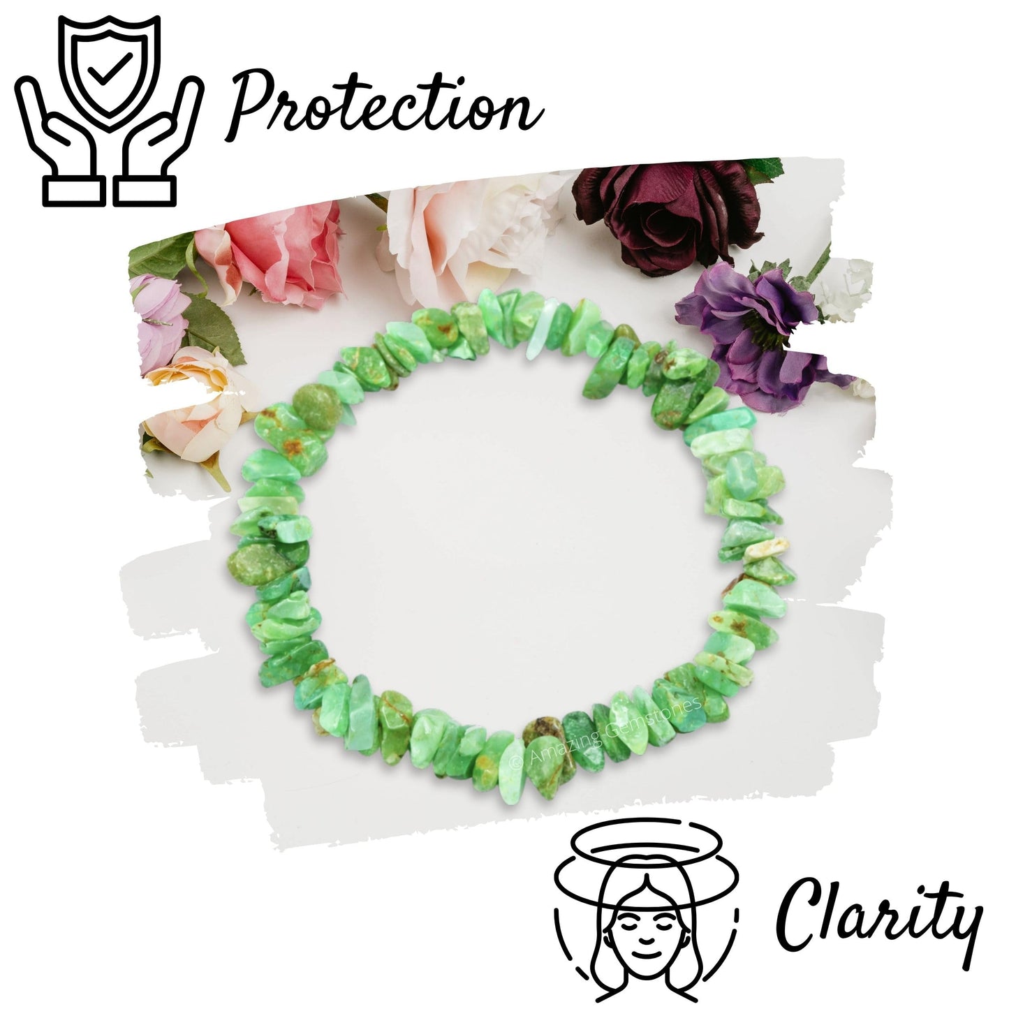 Amazing Gemstone Chips Bracelet (Chrysoprase Premium)