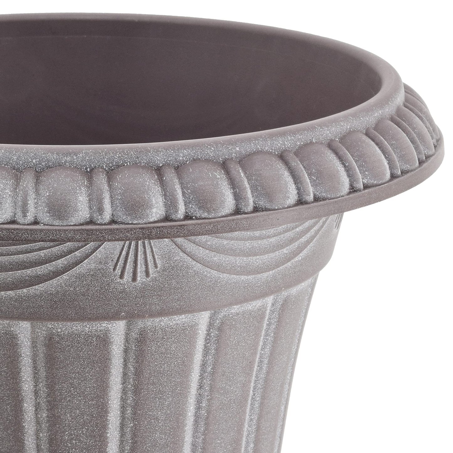Arcadia Garden Products PL20WW Indoor/Outdoor Classic Traditional Plastic Urn Planter, Whitewash, 10" x 12", White Wash