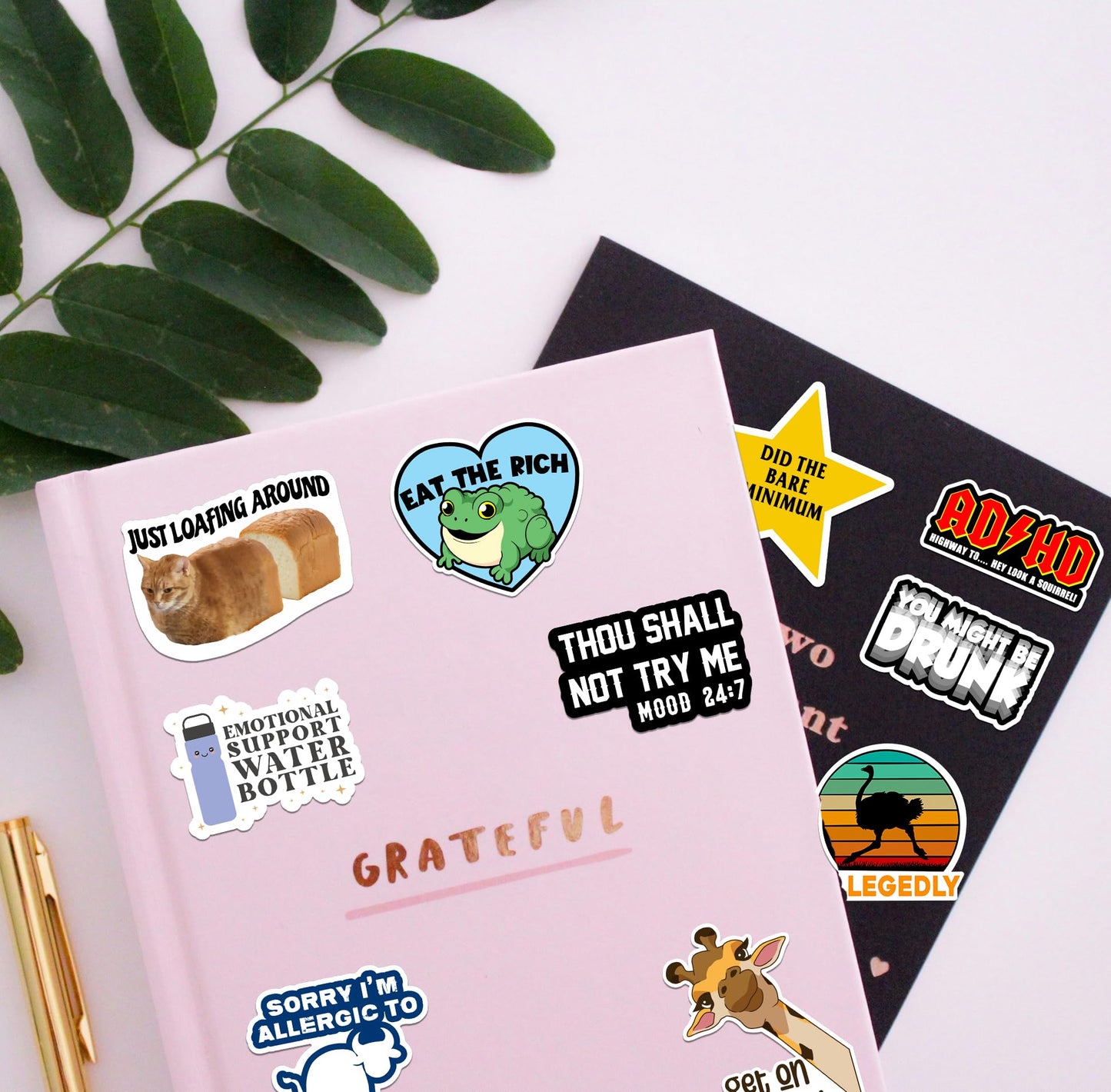 Hot Mess Xpress by Puraesla - 225PCS Funny Holographic Stickers for Adults, Waterproof Vinyl Pack Sarcastic Relatable Meme Decals for Laptop, Water Bottle, Phone, Kindle, Journal, Scrapbooking