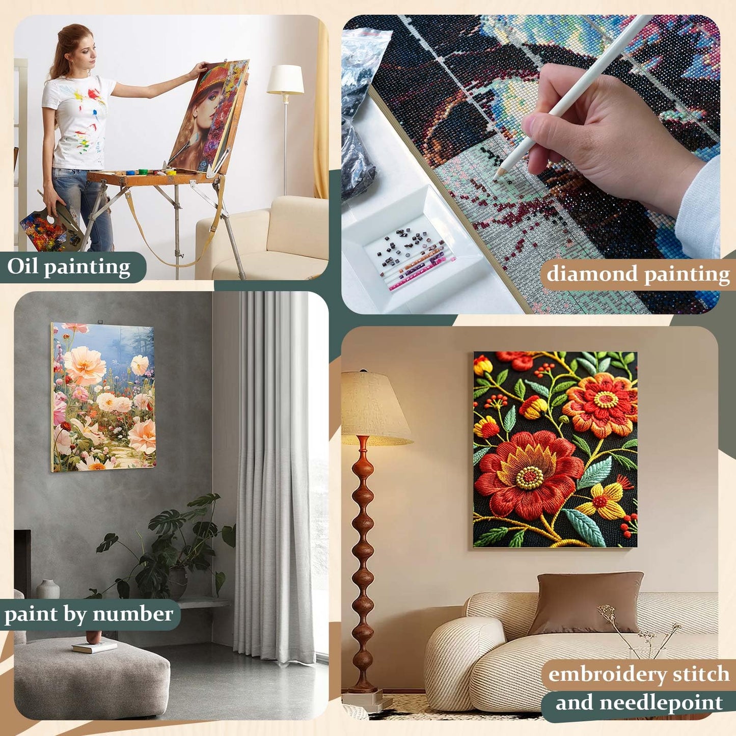 DoubleFill 2 Pack 16x20 Inch DIY Canvas Stretcher Bars Canvas Frame Wood Frames Kit Easy to Assemble for Prints, Posters, Oil Painting, Painting, Embroidery Stitch and Needlepoint Arts
