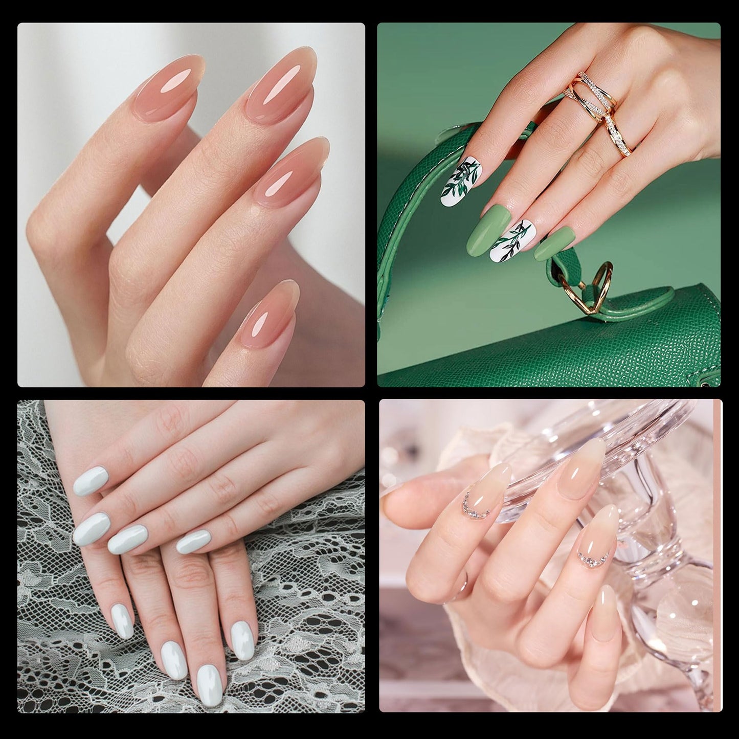 Half Matte Medium Oval Fake Nail Tips, Soft Gel Pre-Shaped Nail Tips, Full Cover False Nails with Clear Box for Nail Salons and DIY Nail Art, 600PCS/12 Sizes