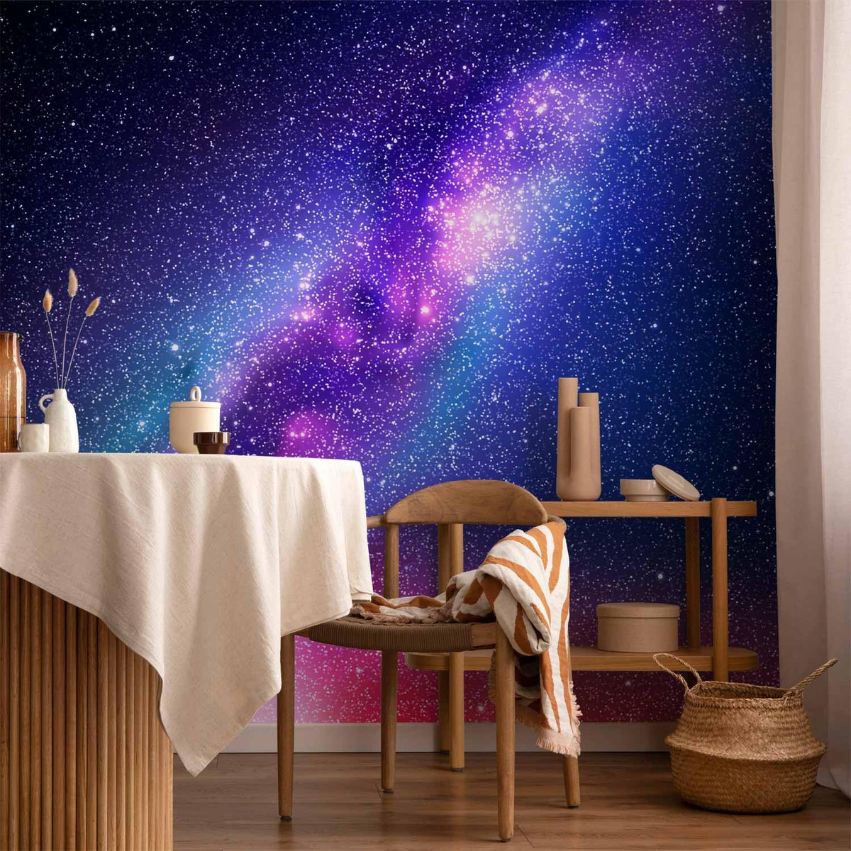 artgeist Premium Wall Mural Galaxy 79x55 in - XXL Non-Woven Wallpaper Fleece Wall Decor Photo Print Picture Image Abstract Space Sky Star Cloud Violet f-C-0487-a-a