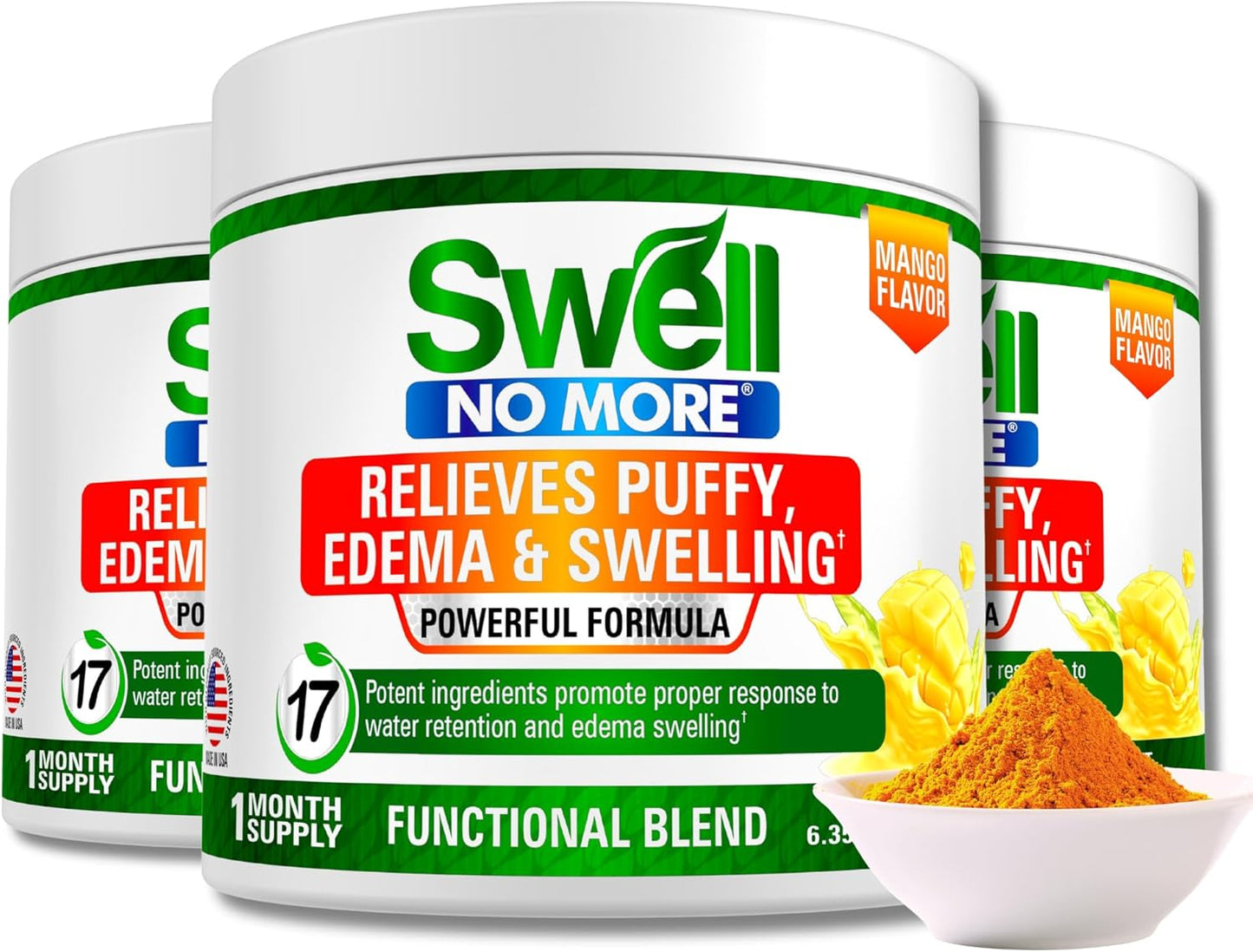 Swollen Feet and Ankles? Reduce Swelling Legs, Edema Relief for Legs, Edema, Ankle Swelling Relief, Water Pills for Swollen Legs, Anti Bloat, Puffy Face Reducer, (3)
