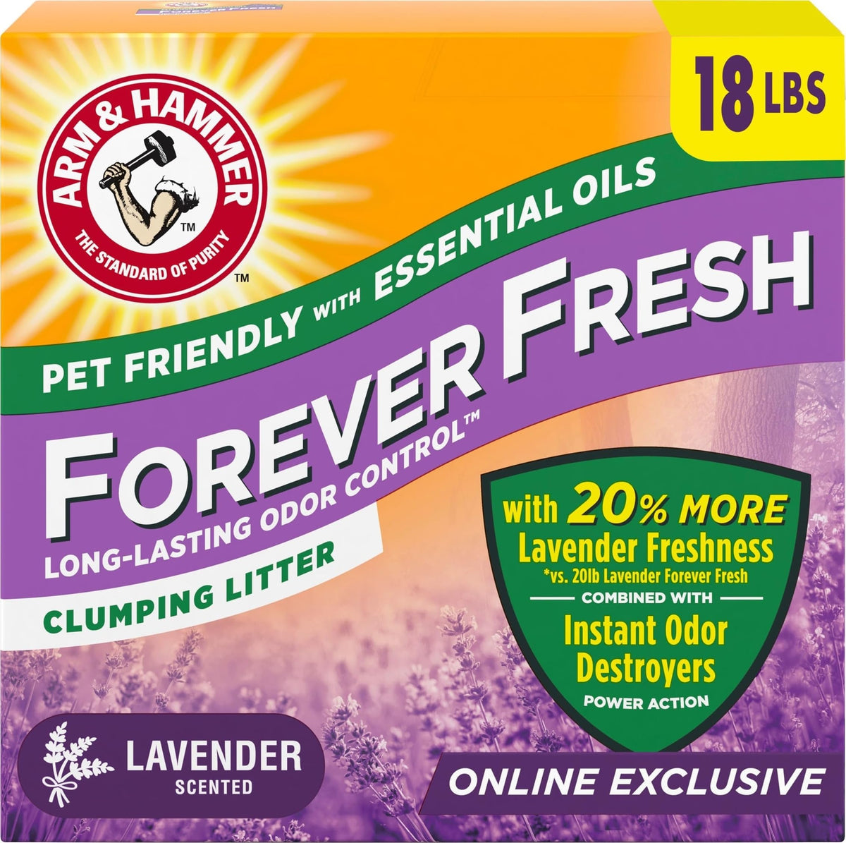ARM & HAMMER Forever Fresh Cat Litter Cedarwood, MultiCat, 18lbs