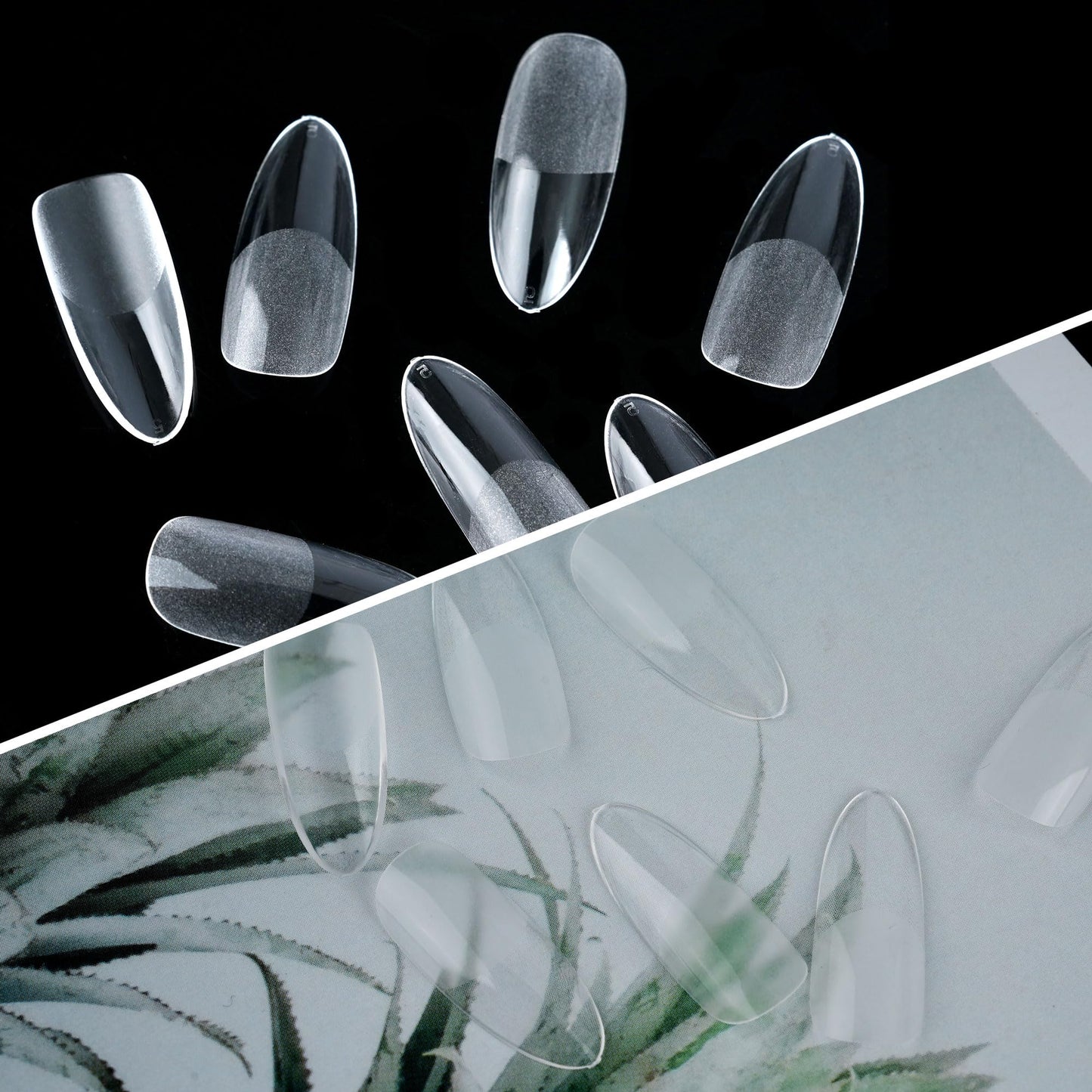 Half Matte Medium Oval Fake Nail Tips, Soft Gel Pre-Shaped Nail Tips, Full Cover False Nails with Clear Box for Nail Salons and DIY Nail Art, 600PCS/12 Sizes