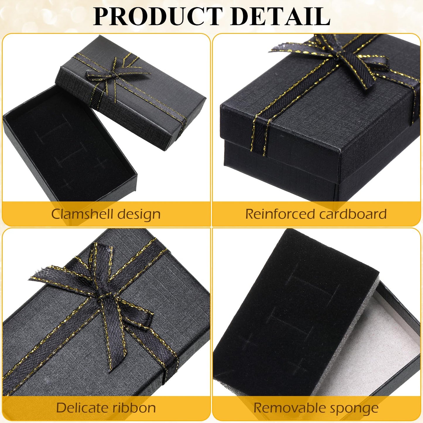 Bucherry 72 Pcs Jewelry Boxes Small Gift Boxes Bulk Cardboard Jewelry Gift Box with Bow for Ring Necklaces Earring Bracelet