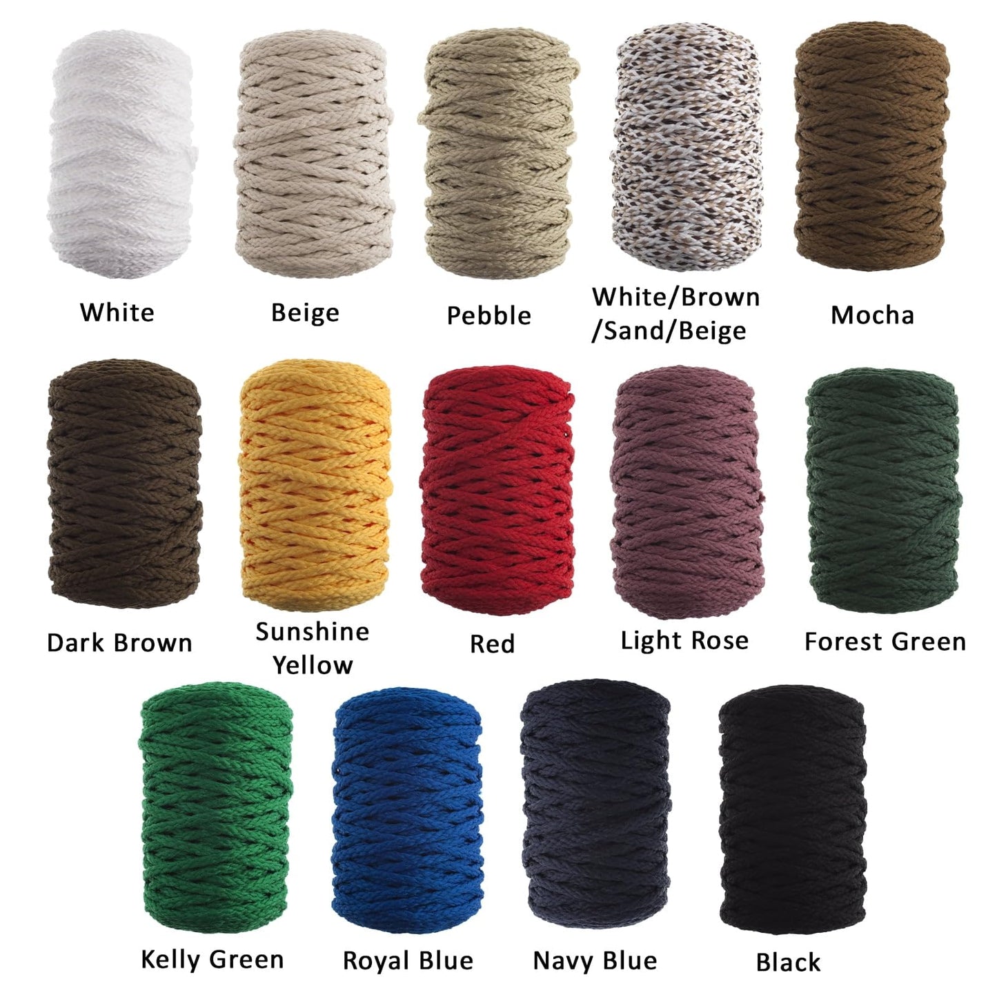 70yards x 6mm John Bead Forest Green Thermoplastic Nylon Braided Macrame Cord for DIY Craft Projects Wall Hanging, Plant Hangers