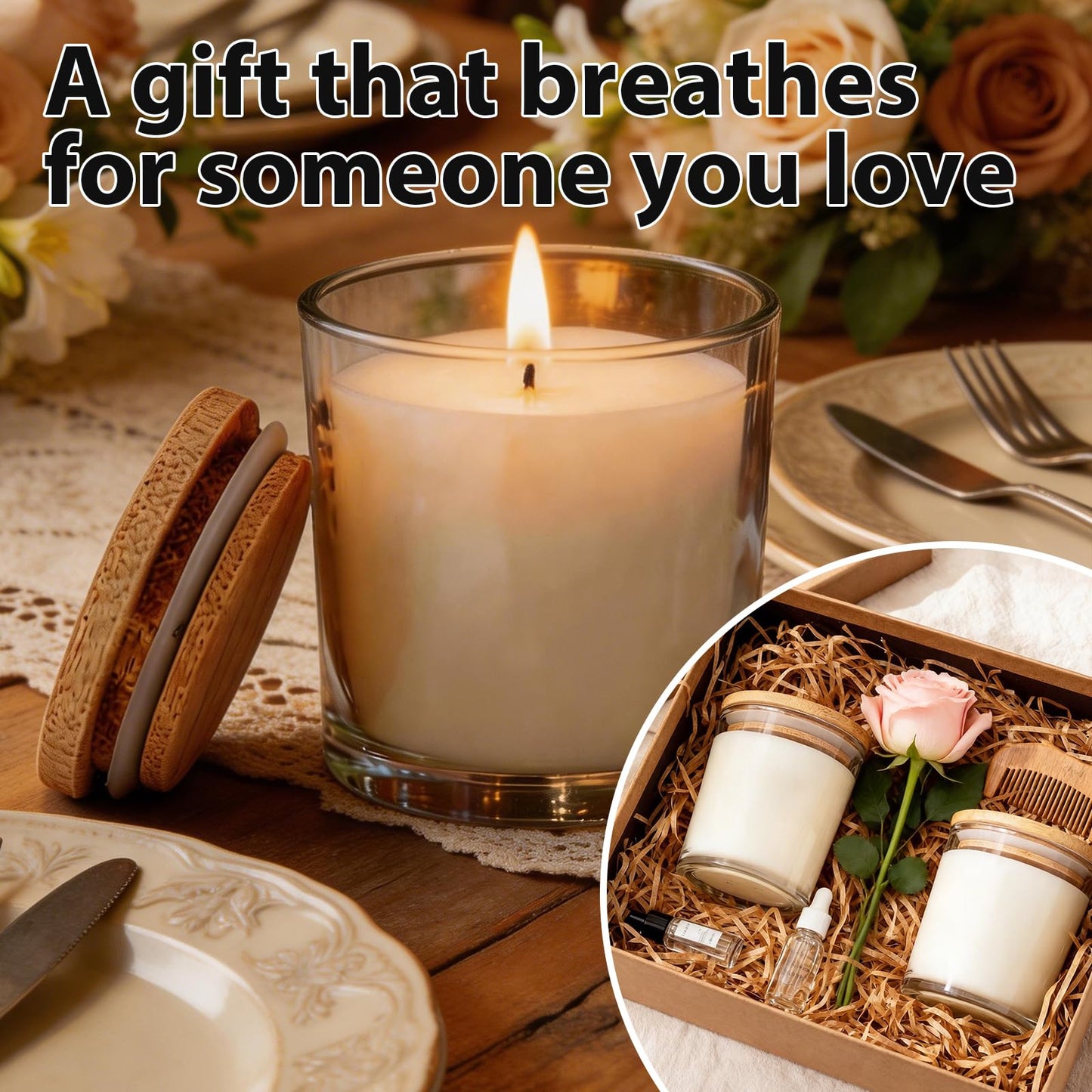 Trxvxo 12 PCS 6oz Rose Scented Pure Soy Wax Aromatherapy Candles | Relaxing Home Fragrance Gift Box | Bulk Favors for Wedding, Party, Spa & Home Decor