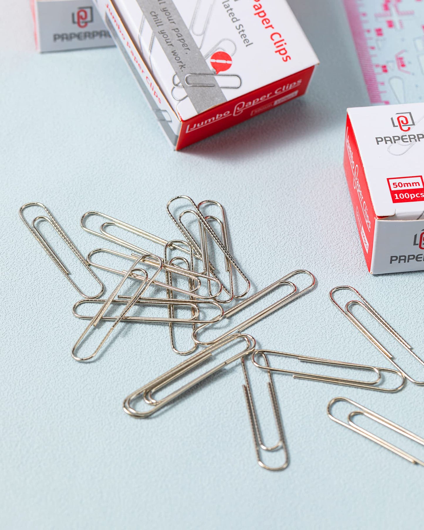 PAPERPAL Paperclips for Office School & Personal Use, Jumbo Nonskid Paper Clip (2"), 1000 Large Paper Clips (10 Boxes of 100 Each), Silver
