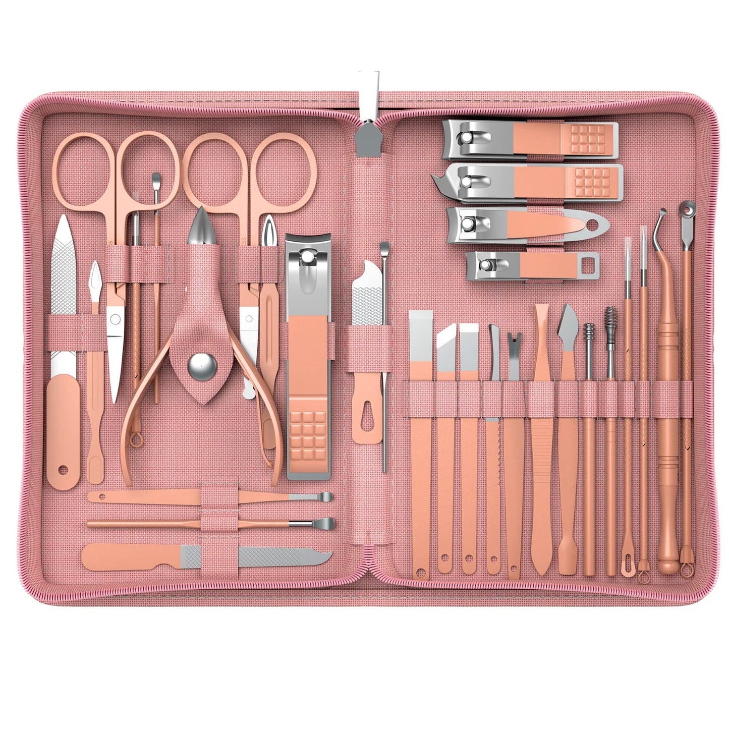 Tseifry Manicure Nail Clippers Set - Stainless Steel Manicure Nail Clippers Pedicure Kit, Professional Grooming Kit, with Luxurious Travel Case