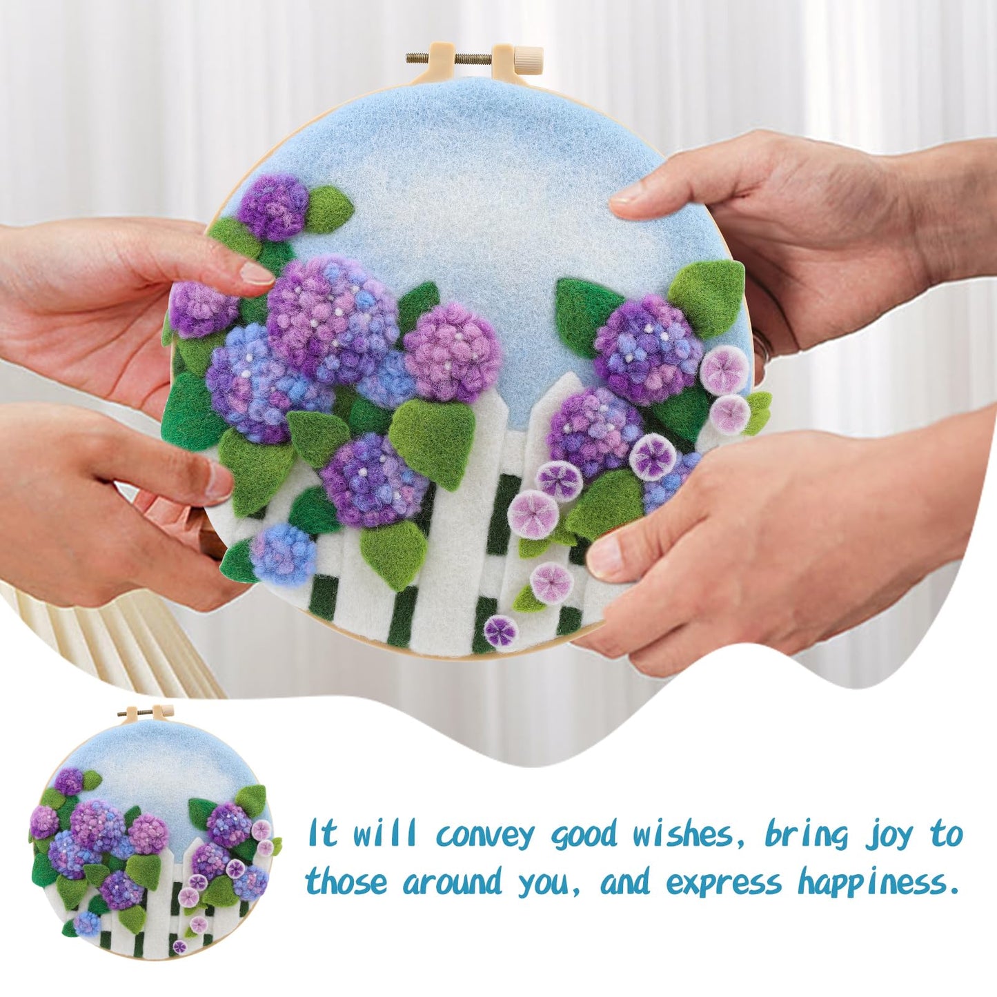 kgxulr Needle Felting Kit, Felt Painting Kit for Beginners, Felt Painting Set with Felting Needles,Needle Felting Pad, Felting Wool, Decorative Frame,DIY Instructions,Used for Home Decoration