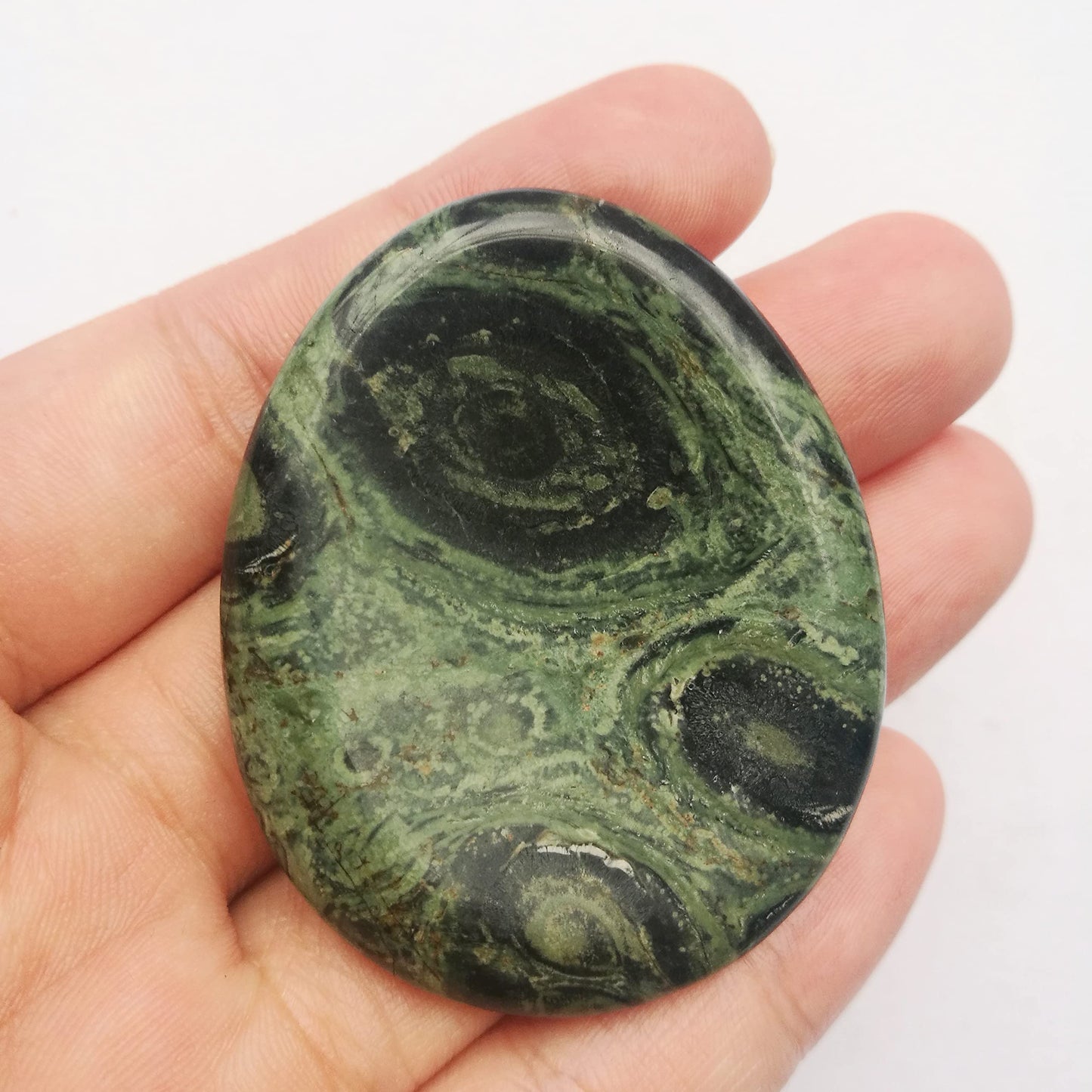Bacatgem Natural Kambaba Jasper Water Drop Chakra Thumb Worry Stone,Stress Relax Healing Reiki Crystal Pocket Palm Stones