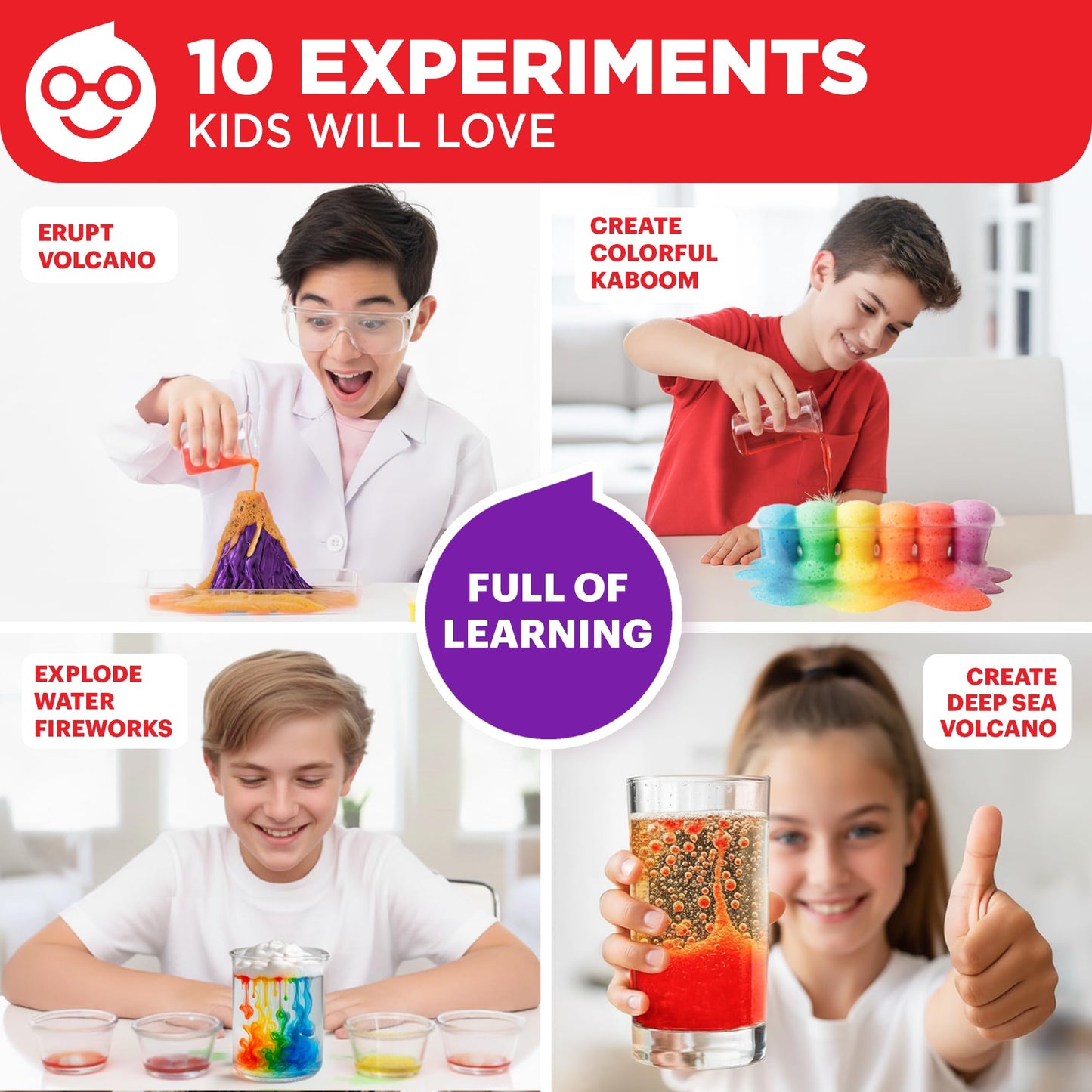 Doctor Jupiter Explosive Science Kit, Chemistry Set for Kids Ages 8-10-12-14 | Birthday Gift Ideas for Boys & Girls 8,9,10+ Years Old | STEM Toy with 10 Experiments | Learning & Educational Projects