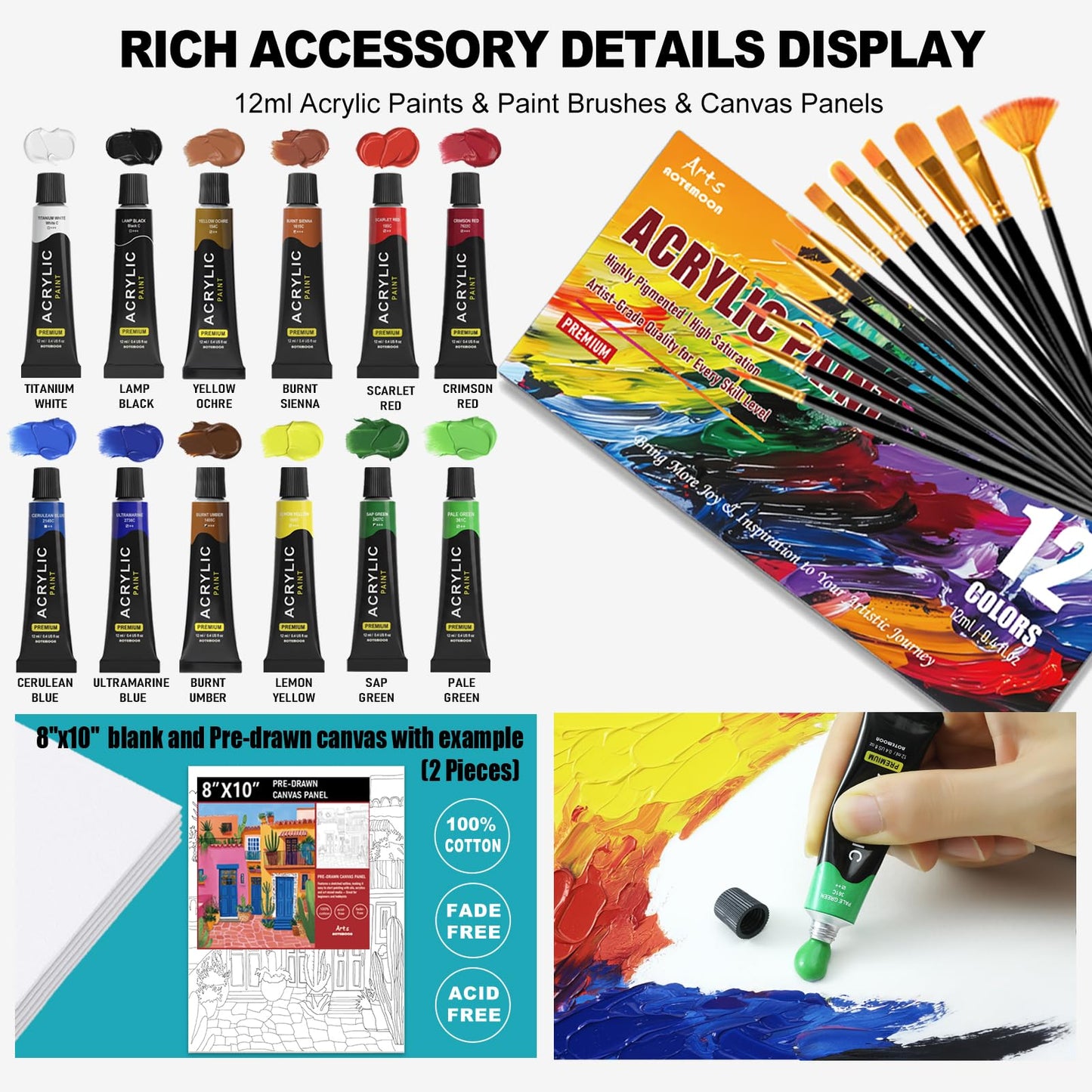 Beechwood Tabletop Easel Set for Painting, 60 Pieces 2-in-1 Art Supplies Specially Tailored for Painting & Sketching, Portable Adjustable Sketchbox Art Easel for Beginners and Art Lovers