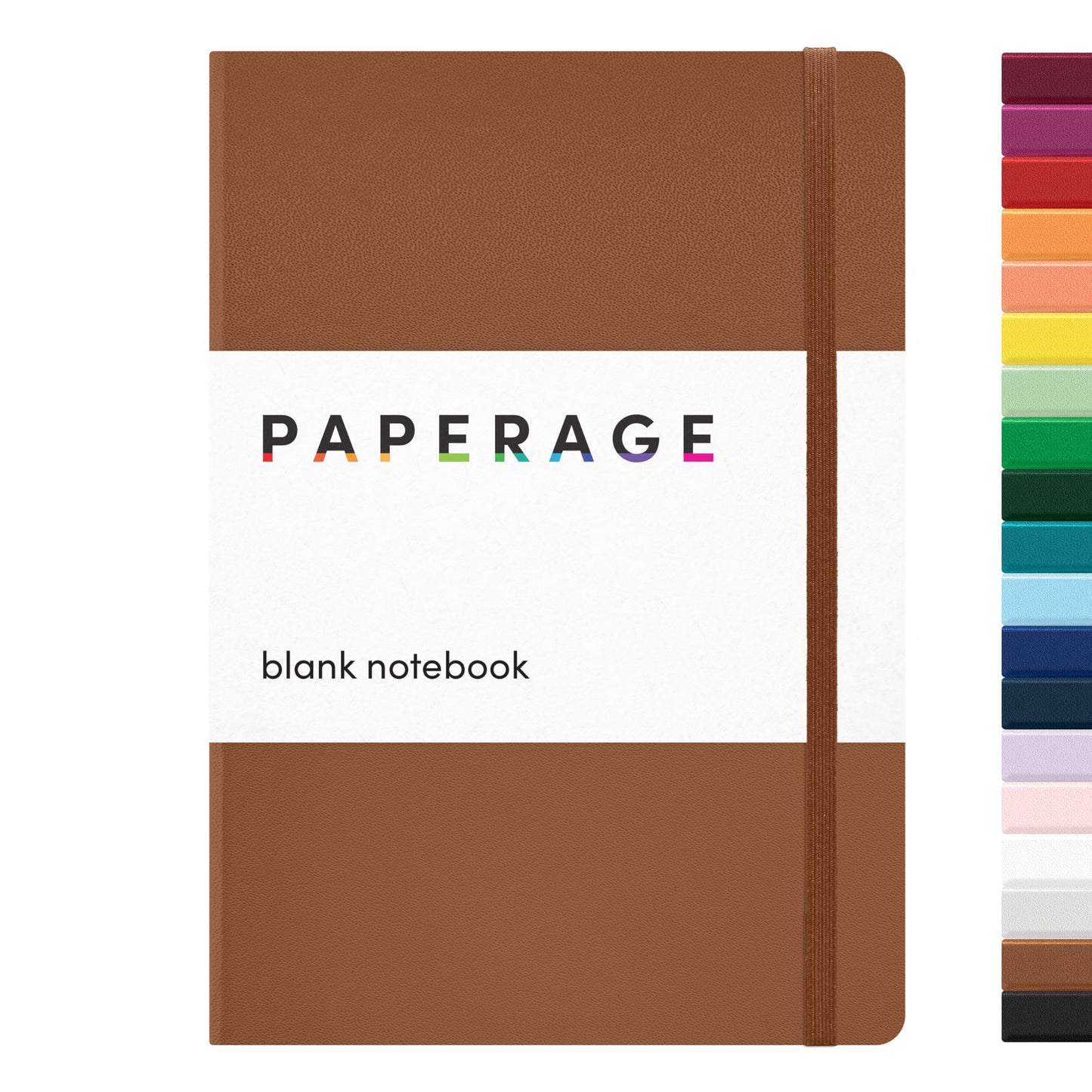PAPERAGE Blank Journal Notebook, (Cognac), 160 Pages, Medium 5.6 in x 8 in - 100 GSM Thick Paper – Hardcover Journaling Notebook for Work, School, Note Taking or Sketching