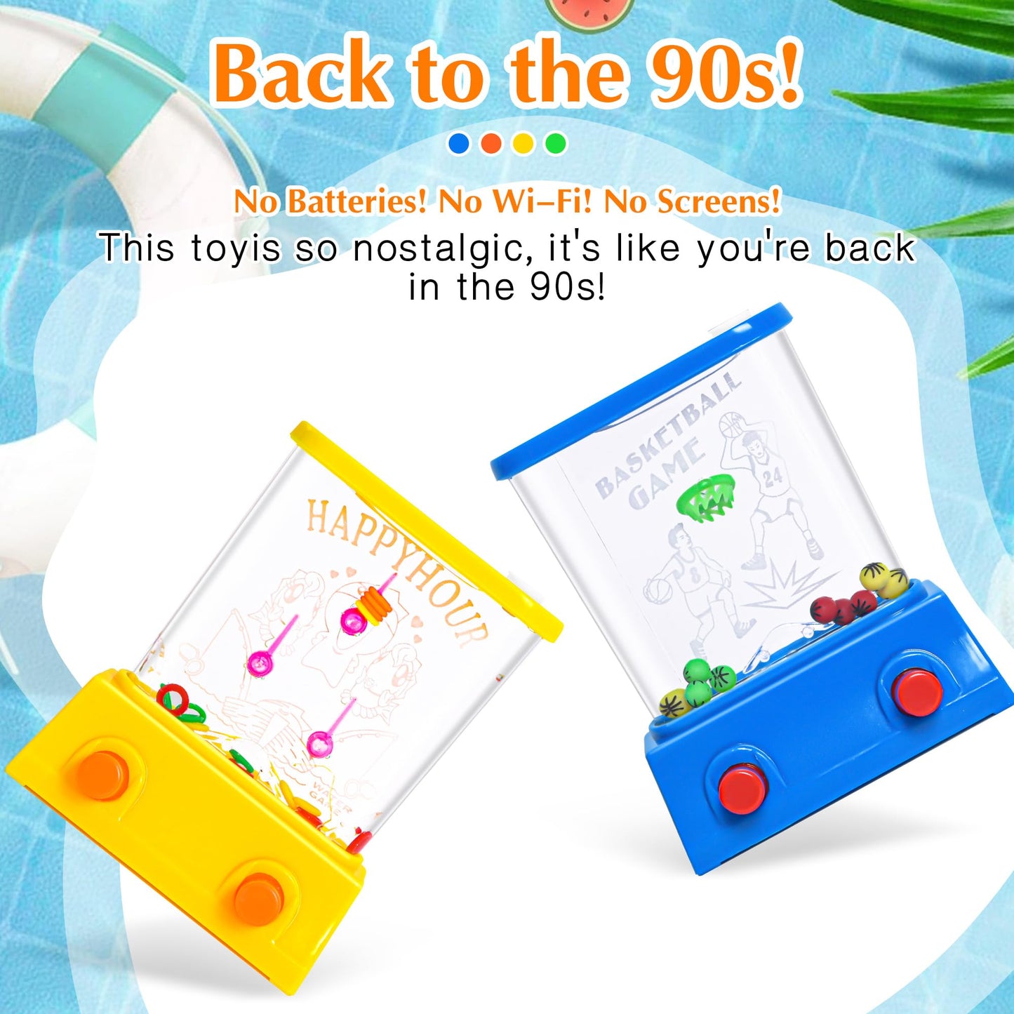Handheld Water Toy Mini Games with Relive Your Childhood with - Nostalgic Fun in a Compact Size (8 PCS Handheld Toy Edition)