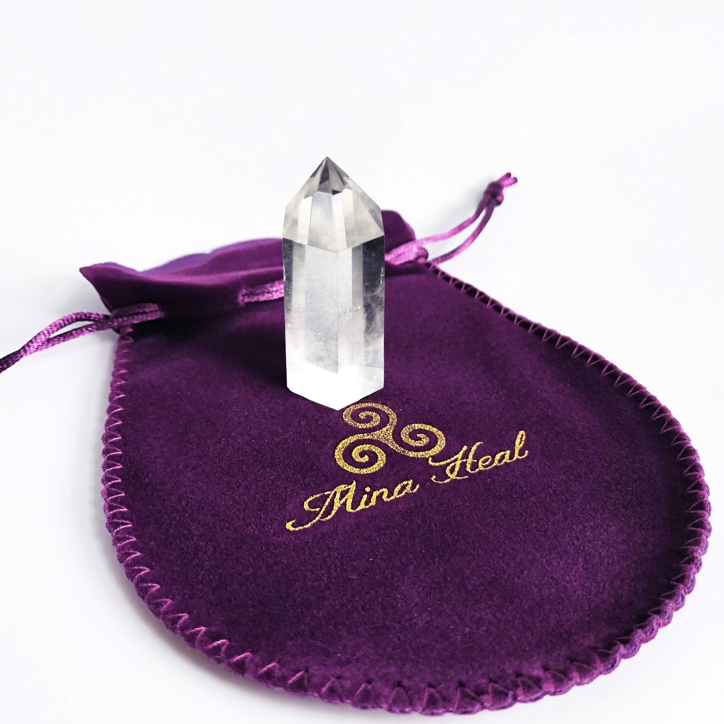 Healing Stone Wand of Clear Quartz Crystal Pointed & Faceted Prism Bar for Reiki Chakra Meditation Therapy Deco