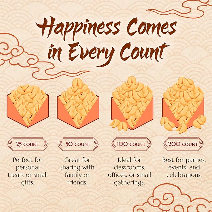 East and Else Fortune Cookies, Individually Wrapped, Vanilla Flavor, Premium Bulk Pack, Made in USA (100 Count)