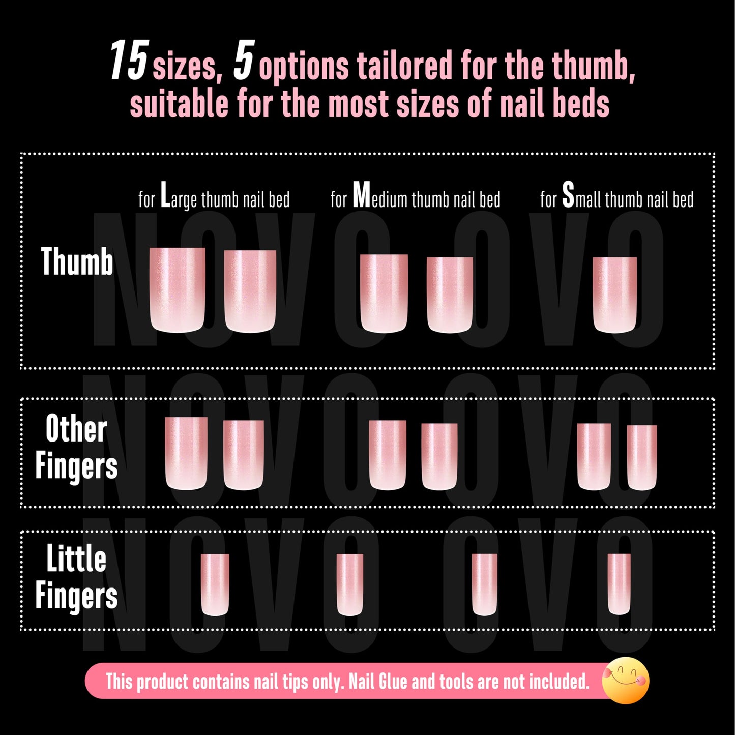 NOVO OVO Short Square Nail Tips 150Pcs Cat Eye, Dark Pink Sharp Square Gel X Nail Tips, Glossy Finished with Top Coat, Full Cover Fake Nails No C Curve for Home DIY Typing Scenario, 15 Sizes