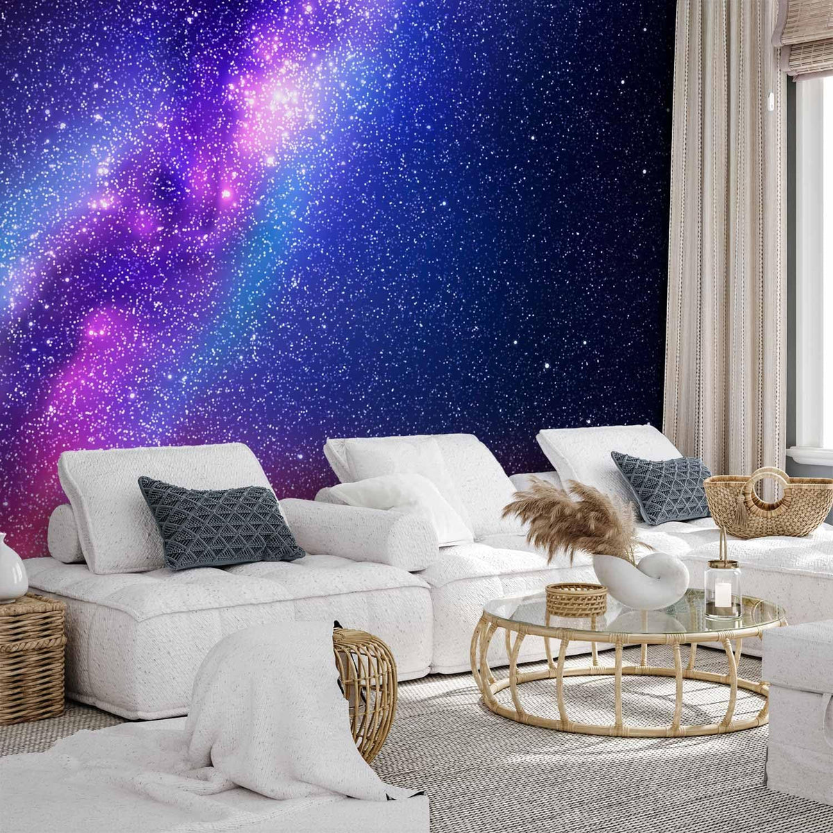 artgeist Wall Mural Galaxy 118x83 in - XXL Non-Woven Wallpaper Fleece Wall Decor Photo Print Picture Image Abstract Space Sky Star Cloud Violet f-C-0487-a-a