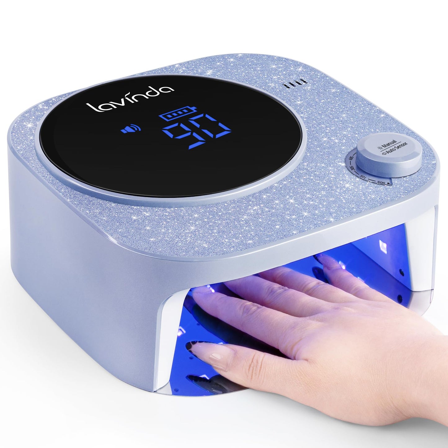 Lavinda 54W UV LED Nail Lamp, Professional UV Light for Gel Nails Rechargeable Cordless Nail Dryer with 4 Timer Settings & Auto Sensor, Fast Curing Gel Light for Home and Salon Use