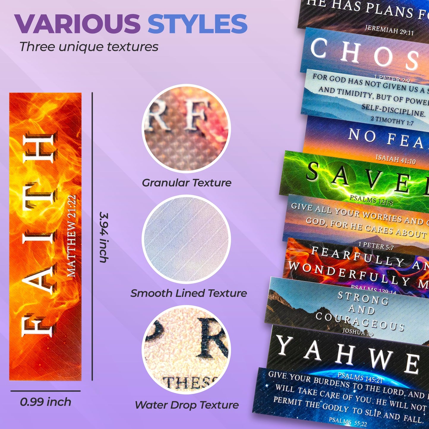 Christian Sensory Stickers for Anxiety Relief – 60 Scripture-Based Fidget Strips with Keychains for Calm, Focus, and Bible Study