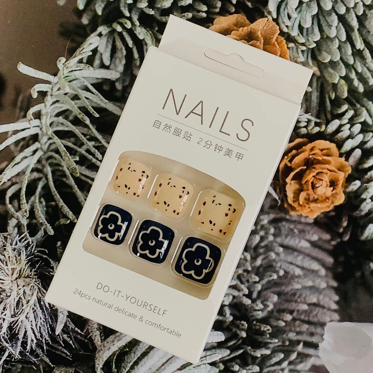 Toe Press on Nails with Designs, Full Cover Reusable False Toenails with Glue Set, Glue on Toenails for Women, Artificial Acrylic Fake Nails for Toe, Peel and Stick Nail Polish Designs for Toenails
