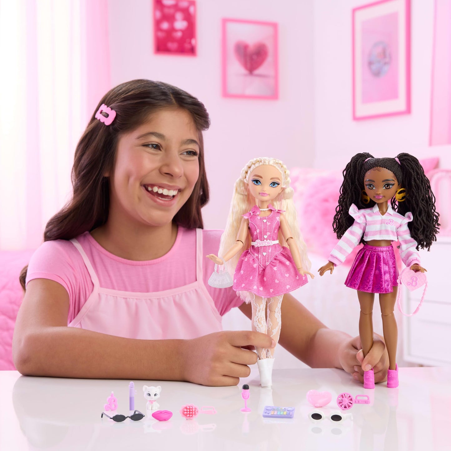 Barbie Dream Besties Brooklyn” Fashion Doll & Accessories, Posable with Brunette Hair & Dance-Themed Toy Pieces