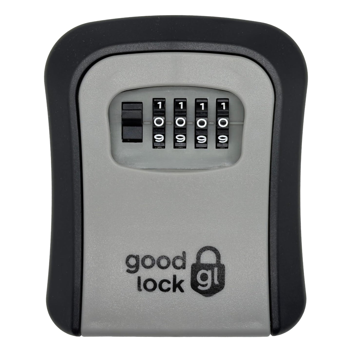 Good Lock Portable Key Storage Box - Lightweight & Durable Plastic Combination Lockbox - 4-Digit Code Security Lockbox for House Keys, Realtors, Airbnb & Contractors - Gray/Black (1)