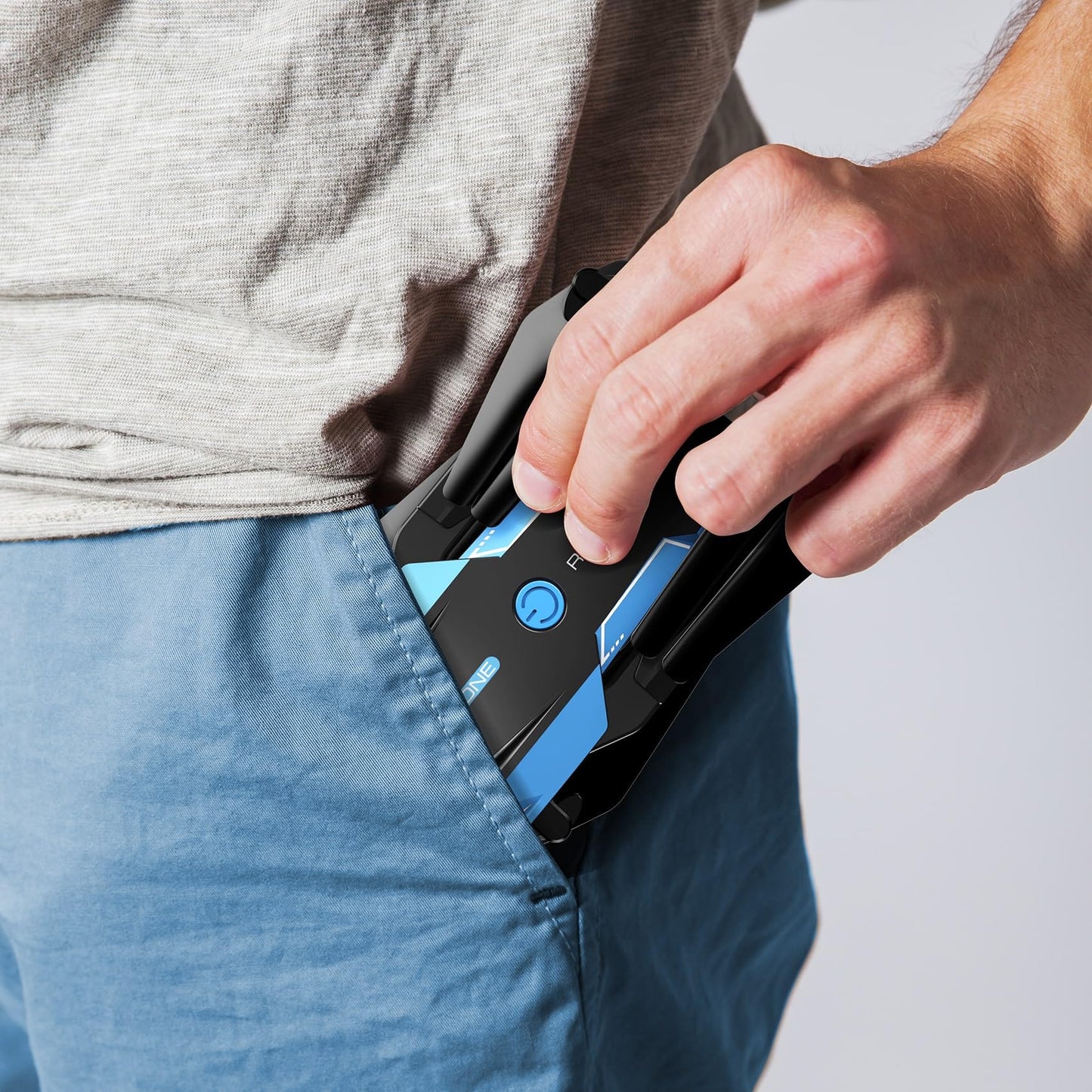 Drone with 1080P Camera - Foldable Remote Control Quadcopter with Gesture Control, 3D Flip, One Key Start, Emergency Stop, 2 Batteries, Easier to use, Toy for Adult Beginners, Black&Blue