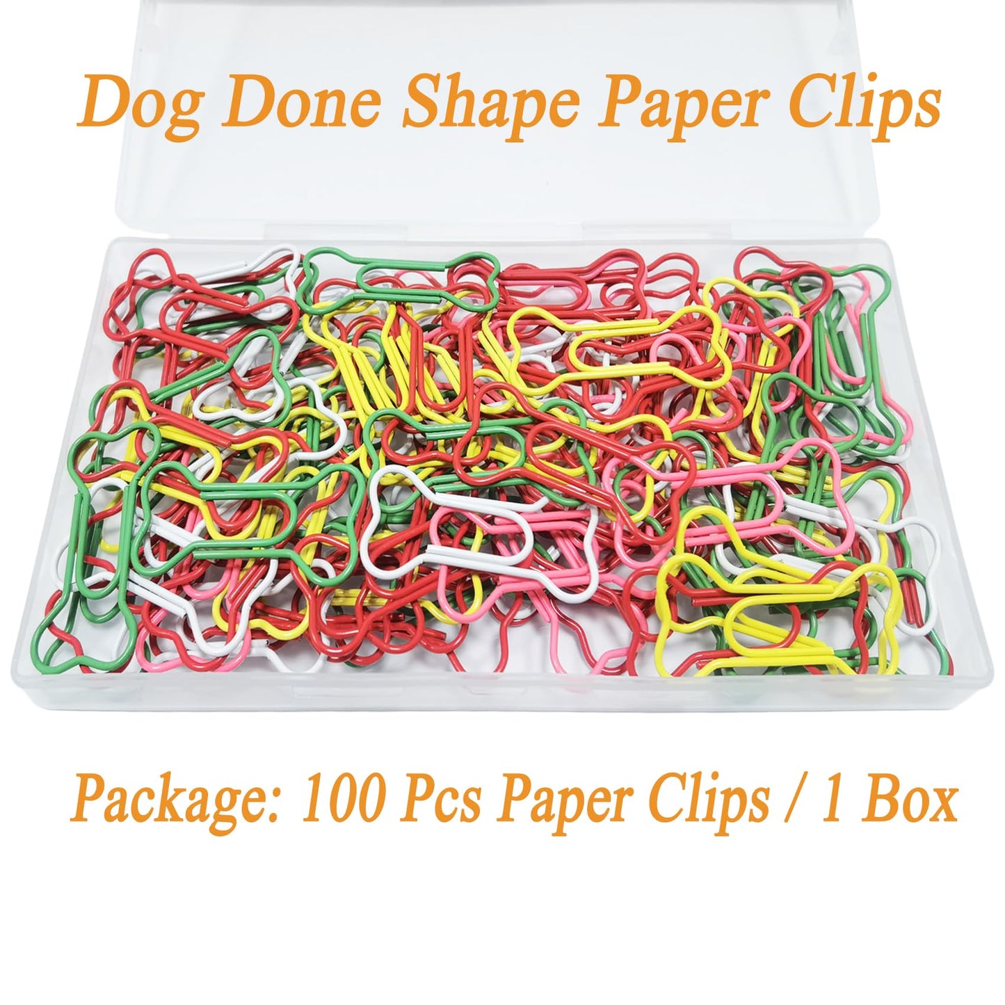 Paper Clips 5 Colors Cute Dog Bone Creative Paper Clip for Notebook Files Office School Home Use, Perfect for Desk Organization & Unique Gifts (100 Pcs)