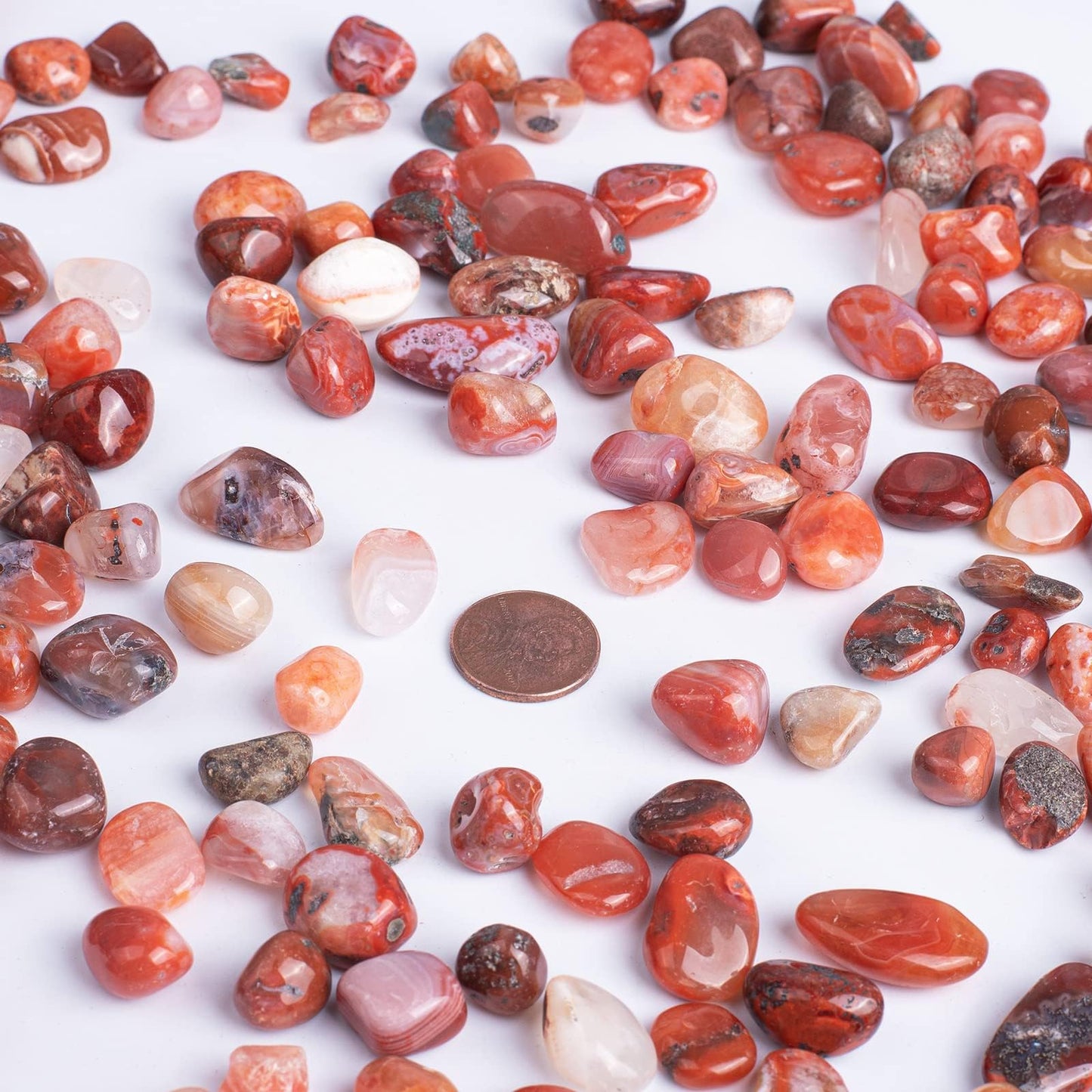 SigMntun Polished Carnelian Crystal Stone Set - 72 Pcs, 0.5" 10 oz Handpicked Tumbled Gemstones Rocks Quartz, Pebbles for Reiki, Chakra, Healing, Home Decor, 0.5" - 10 oz Mahogany Obsidian
