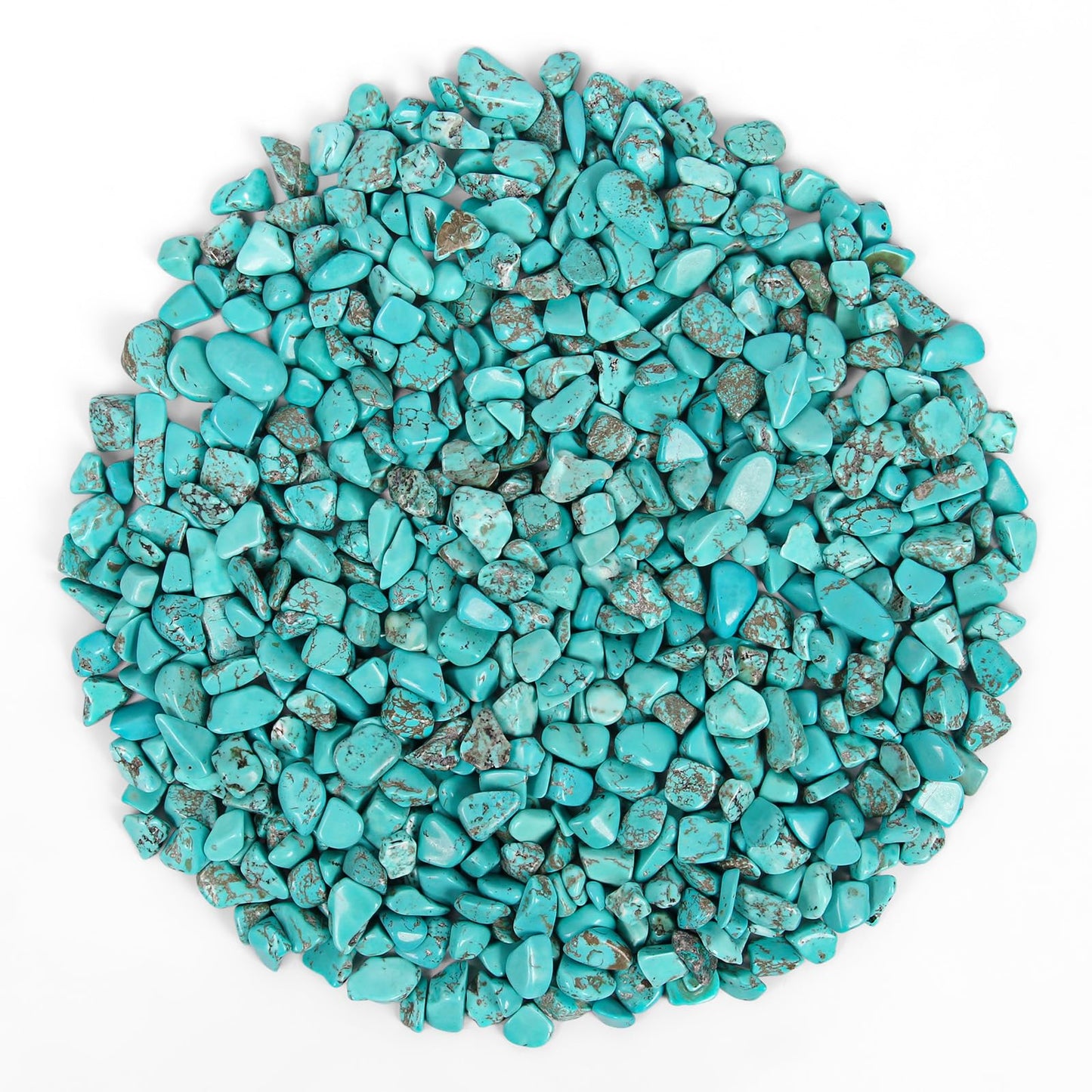 1.1lb Crushed Howlite Turquoise Crystal Tumbled Chips-Howlite Turquoise Healing Crystals Chips Bulk, Crushed Crystal Gemstones for Crafts, Beautiful Package for Gift
