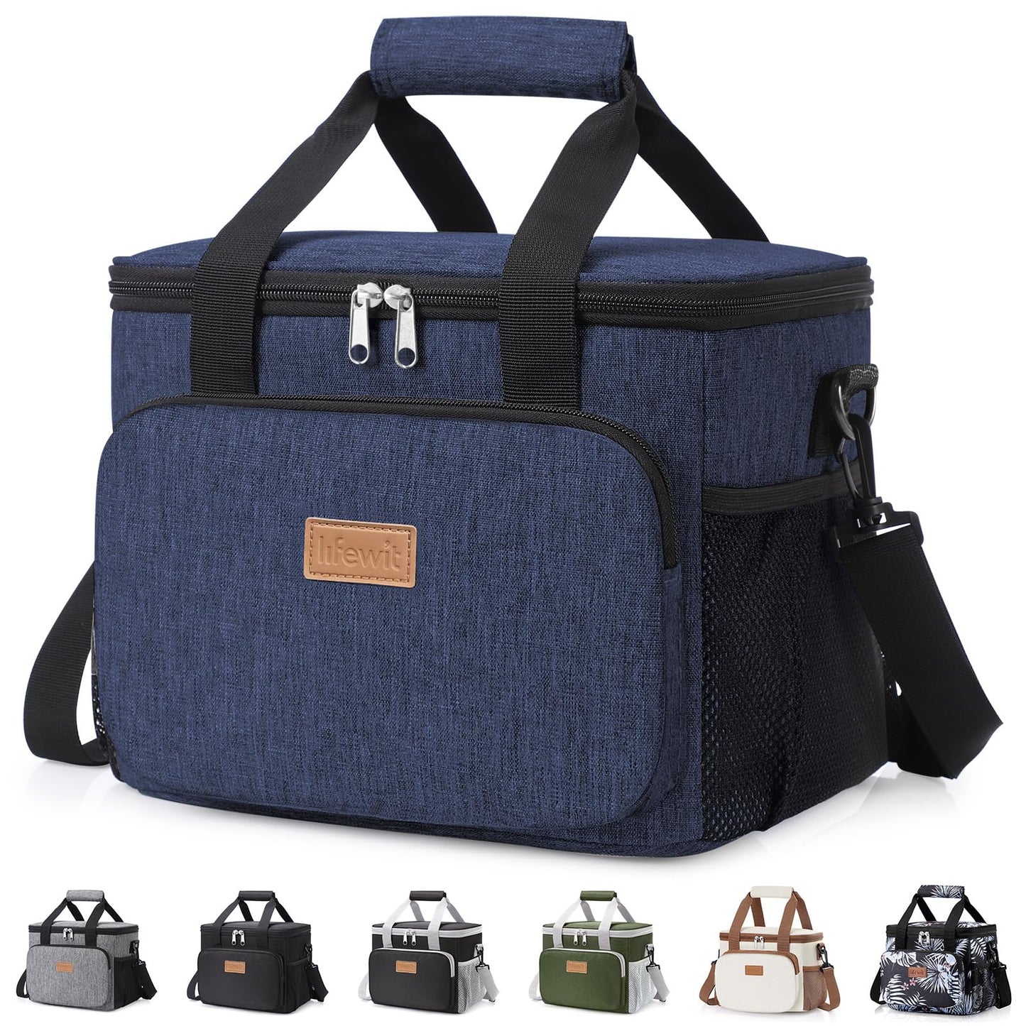 Lifewit Medium Lunch Bag, Insulated Lunch Box, Soft Cooler Cooling Tote for Adult Men Women, Dark Blue 12-Can (9L)