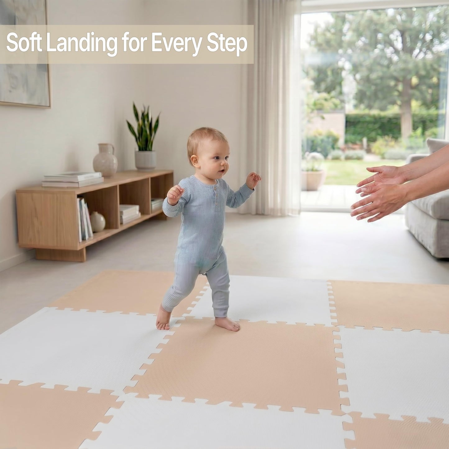 FlooringInc Baby Play Mat for Floor, Extra Large 2'x2' Foam Floor Tiles for Kids, Soft Interlocking Puzzle Mat, 1/2 Inch Thick, Non-Toxic EVA (Earthy, 6 Tile Pack, 24 Sq Ft)