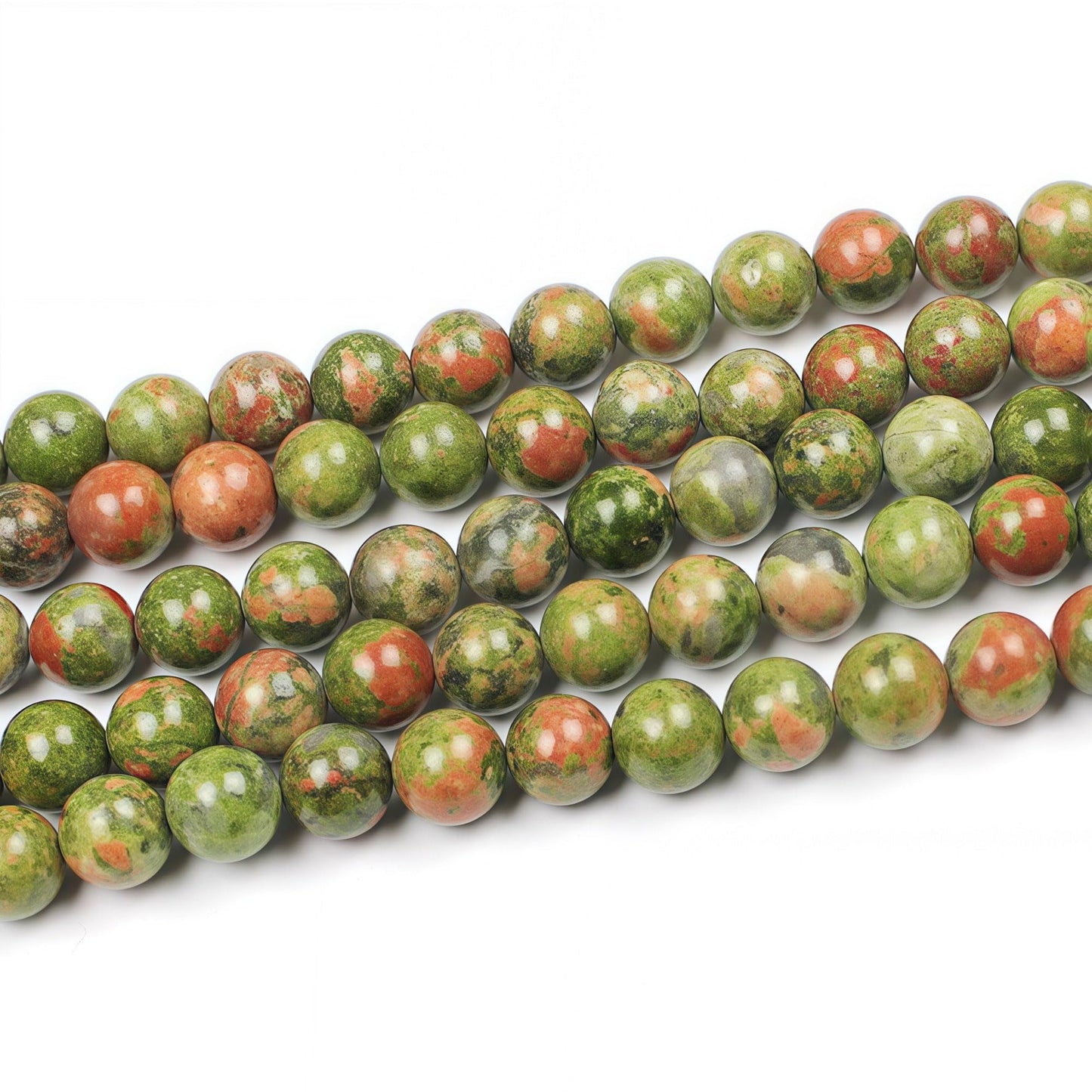 MJDCB Natural Stone Beads Unakite Round Loose Spacer Beads 15'' 4m 6m 8m 10mm 12m for Jewelry Making (10mm)