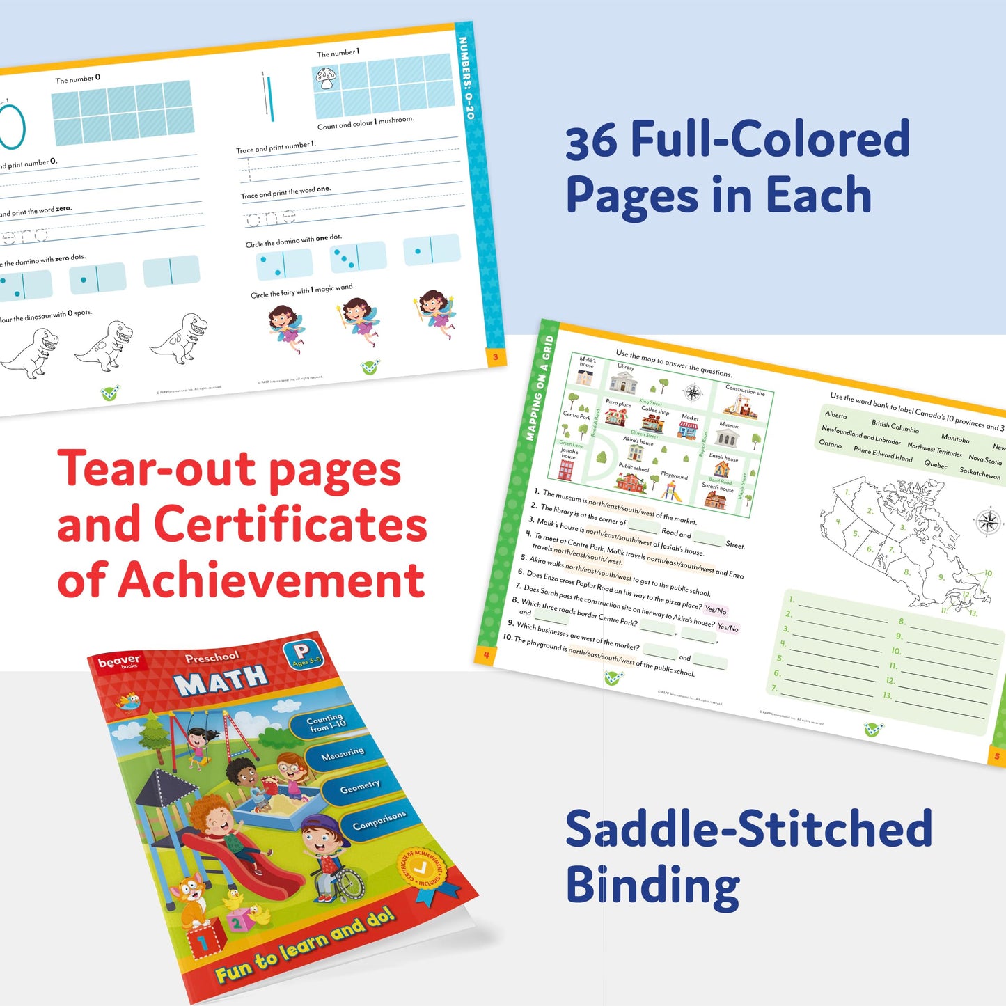 Kindergarten Academic Preparation Series for Students Ages 5-6, Educational Literacy Workbooks for Introductory Reading and Writing, Comprehensive ... Mathematics, Phonics, and Cognitive Skills
